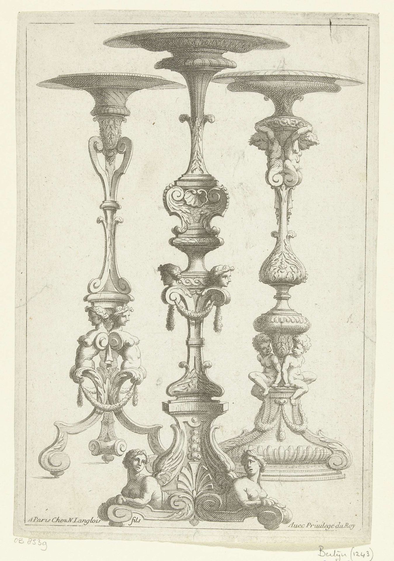 Drie kaarsendragers by Alexis Loir