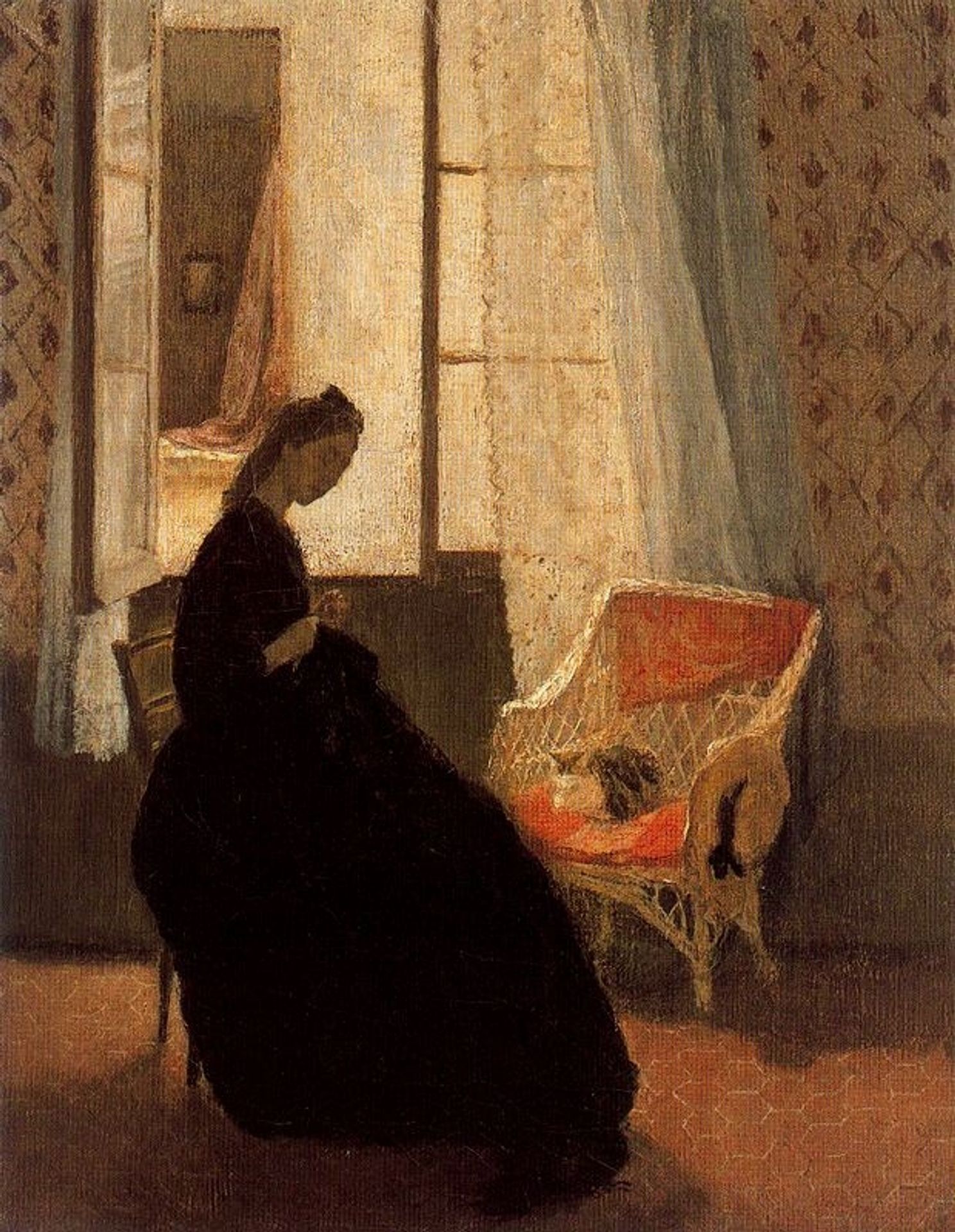 Woman Sewing at a Window by Gwen John