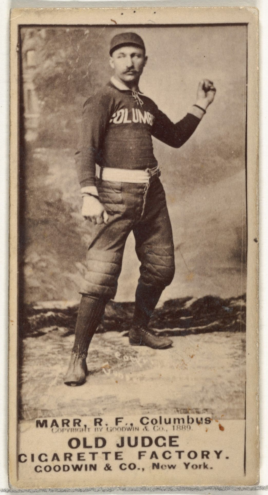 Charles W. "Lefty" Marr, Right Field, Cleveland, from the Old Judge series (N172) for Old Judge Cigarettes by Goodwin & Company
