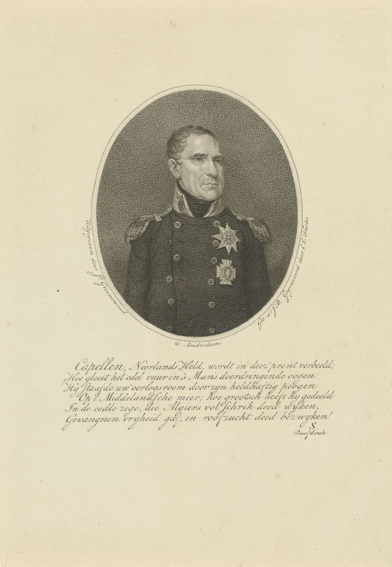 Portret van Theodorus Frederik van Capellen by Carl Cristiaan Fuchs