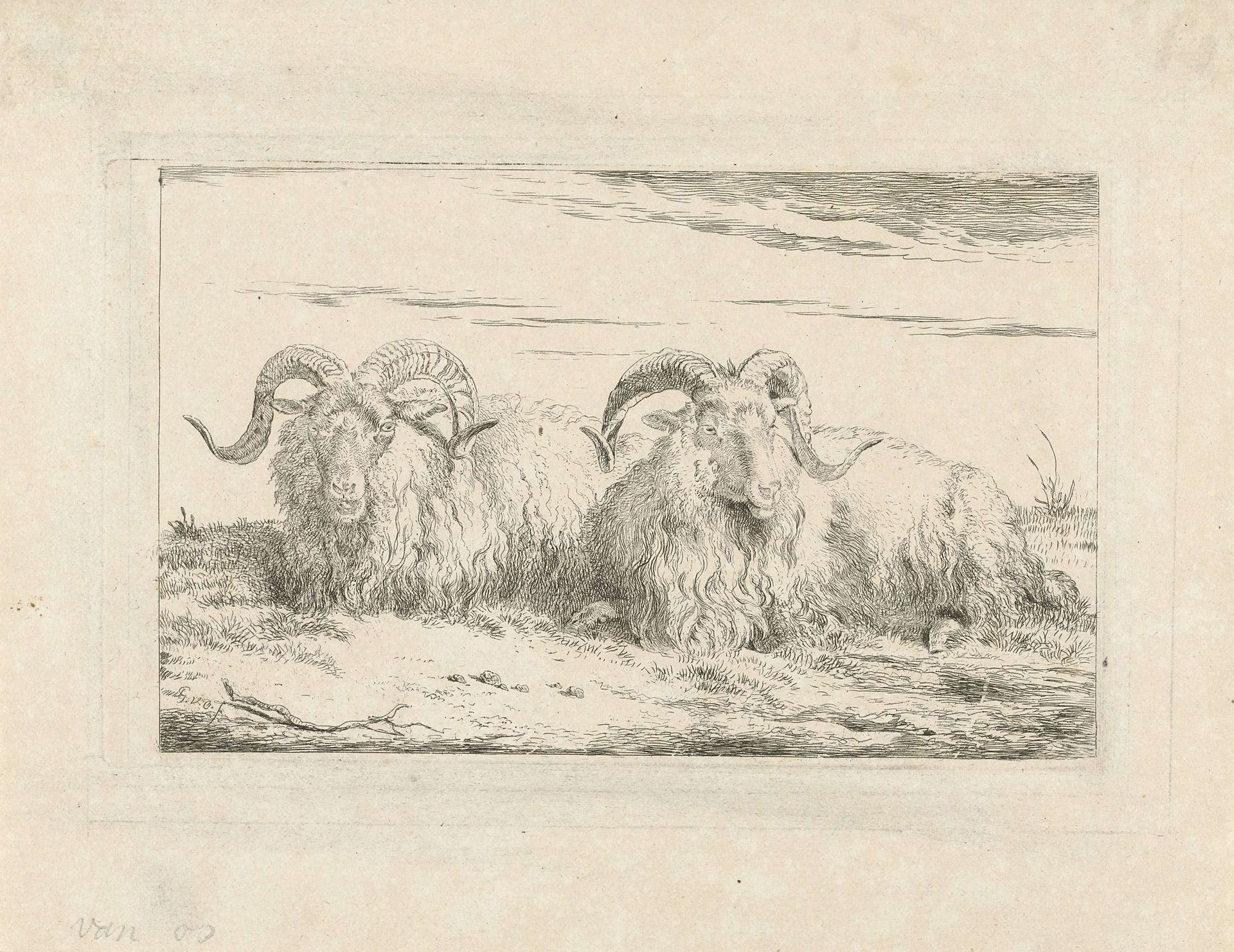 Twee liggende rammen by Pieter Gerardus van Os