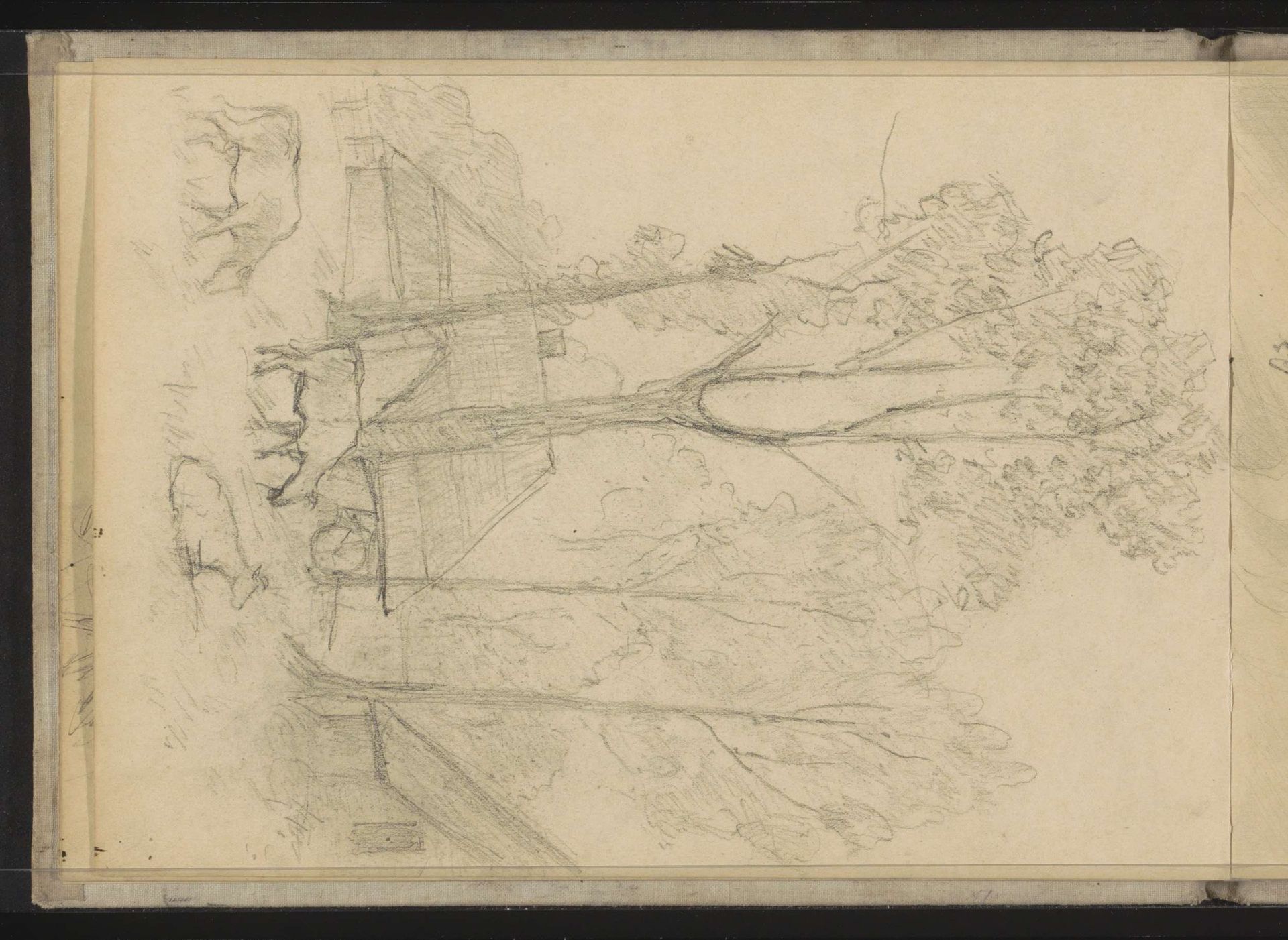 Grazend vee bij een boerderij by Jozef Israëls
