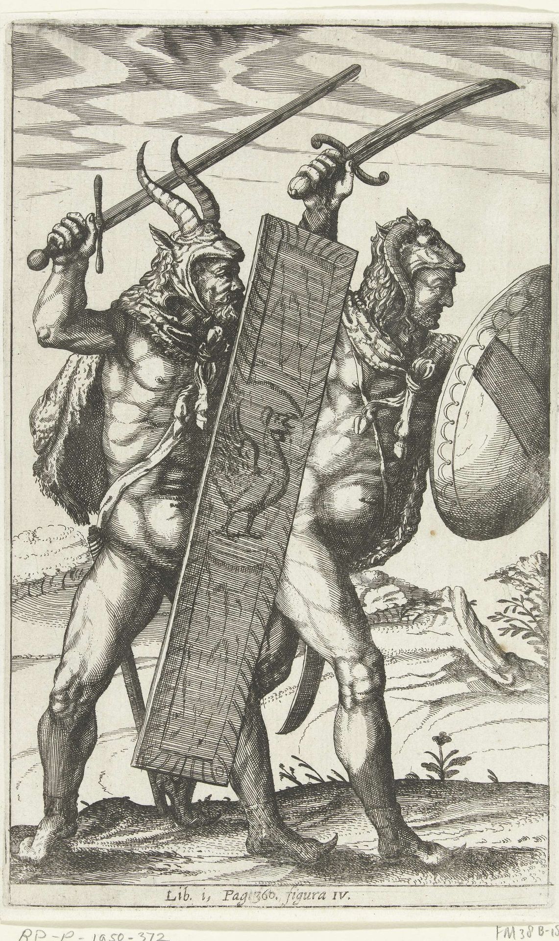 Twee Germaanse krijgers, figura IV by Nicolaes van Geelkercken