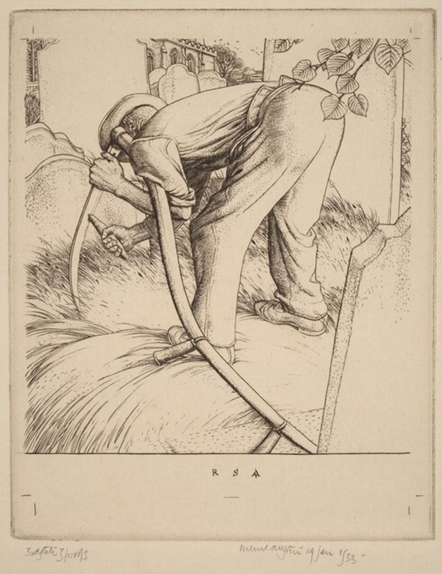 Man with a Scythe by Robert Austin