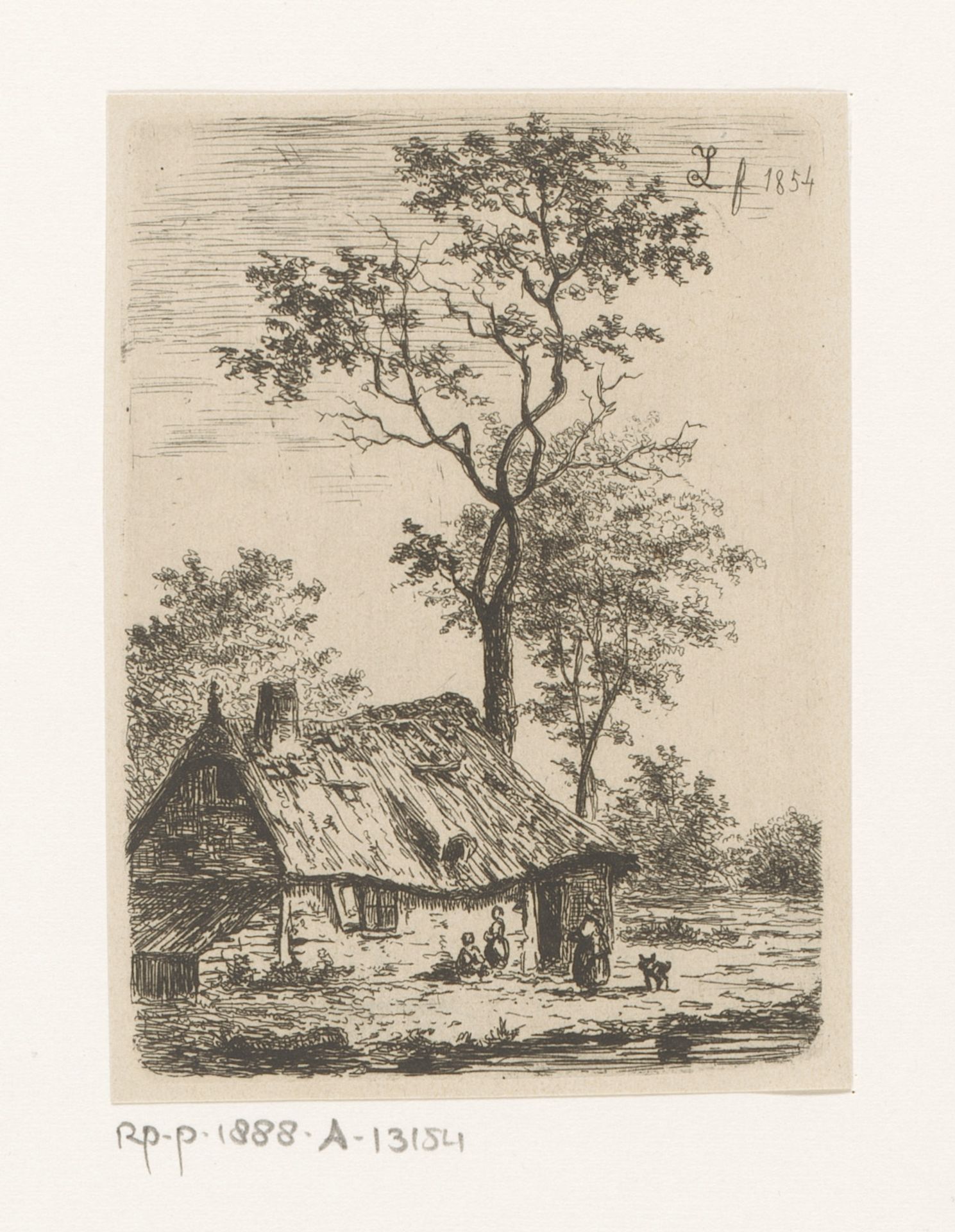 Landschap met boerderij bij Oosterhout by Jean Théodore Joseph Linnig
