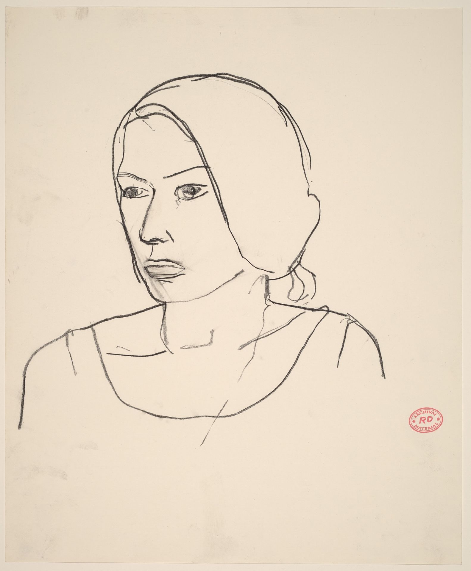 Untitled [head of a woman looking left] by Richard Diebenkorn