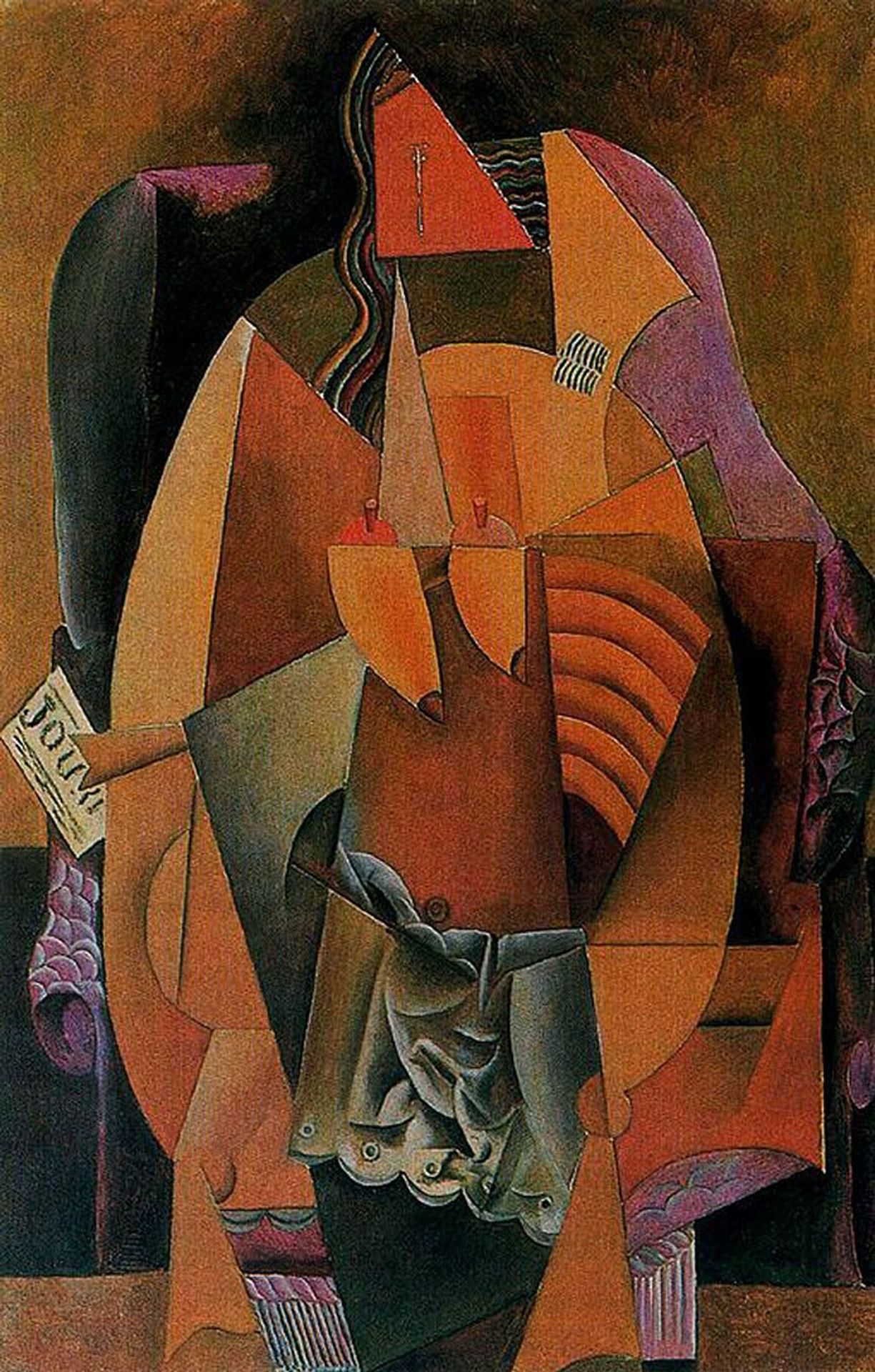 Woman with a shirt sitting in a chair by Pablo Picasso