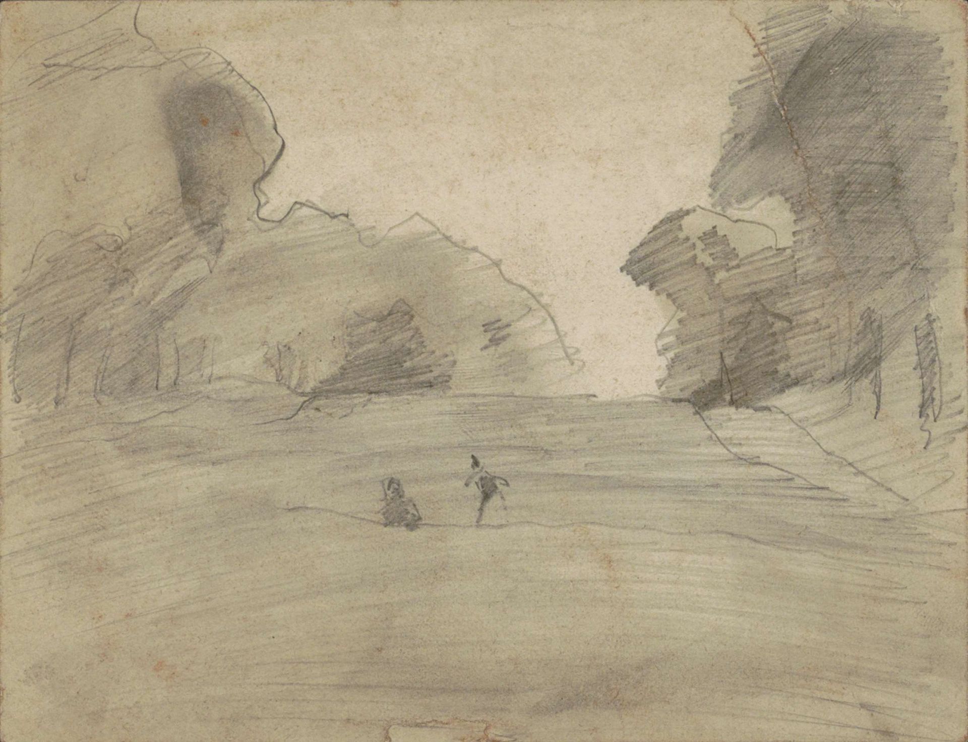 Landschap met twee figuren by Willem Witsen