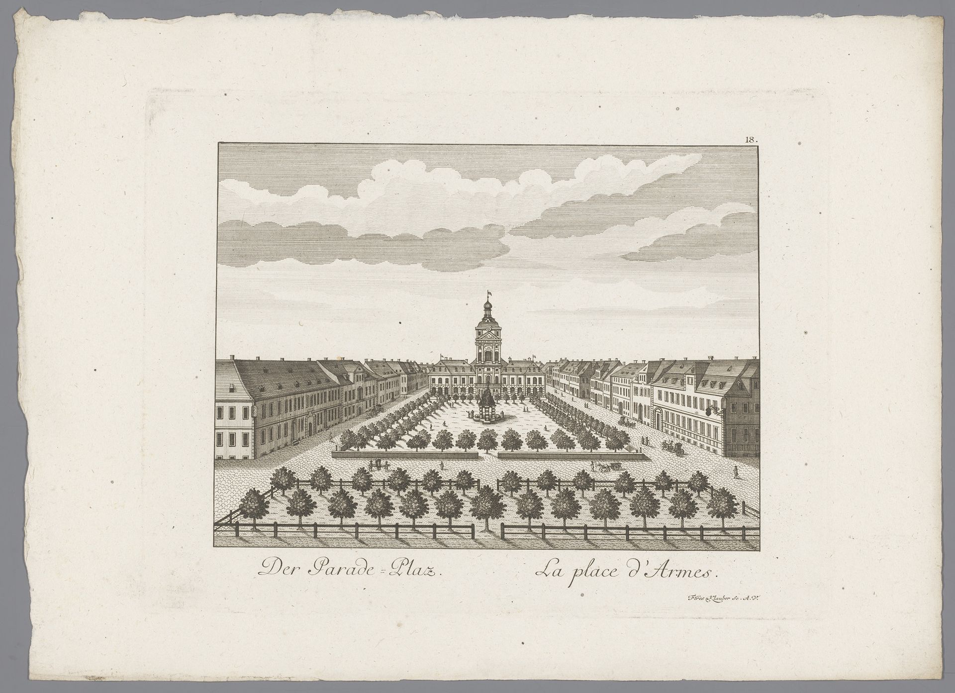 Gezicht op het Paradeplatz, te Mannheim by gebroeders Klauber