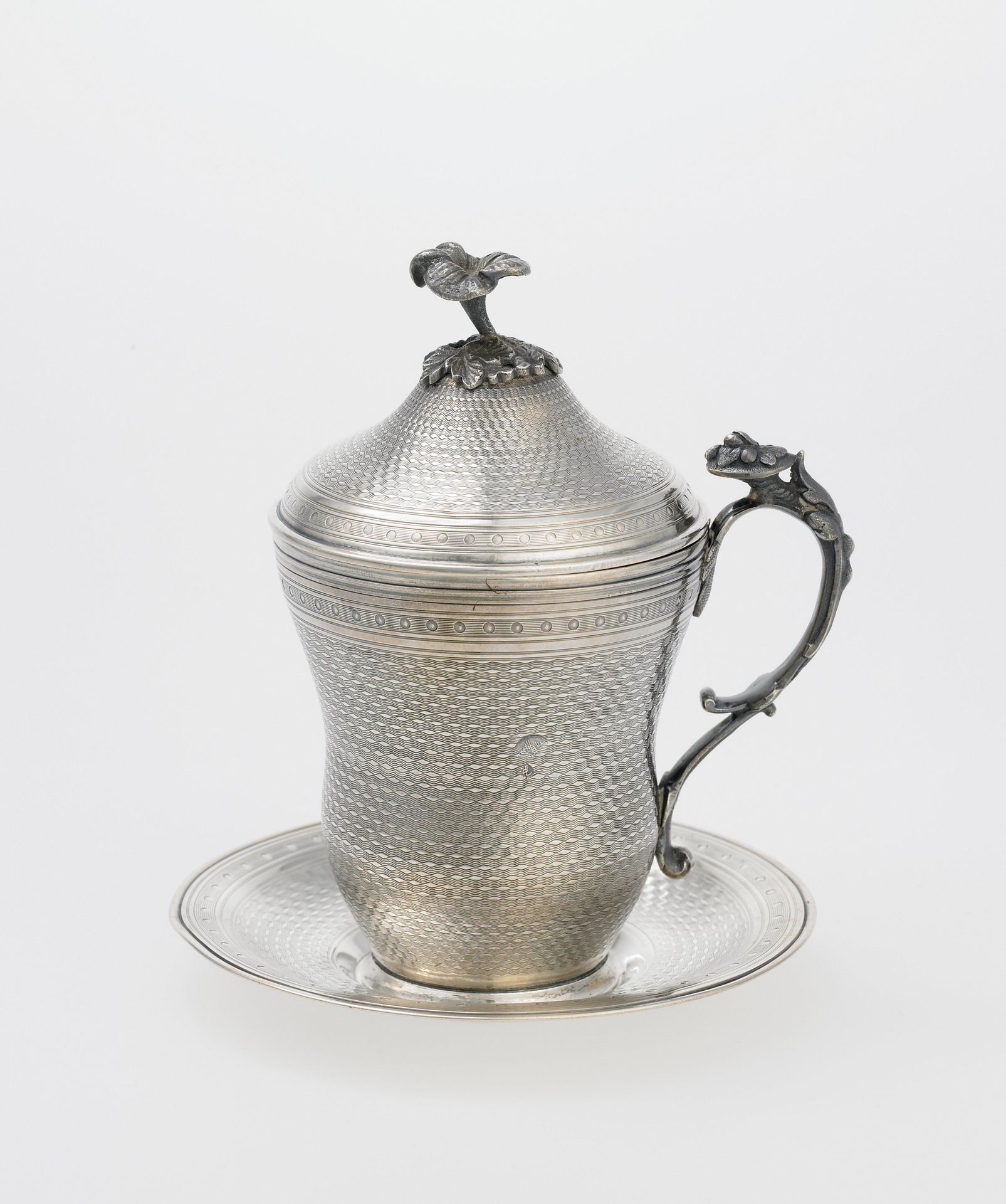 Covered tasse and saucer by Anonymous