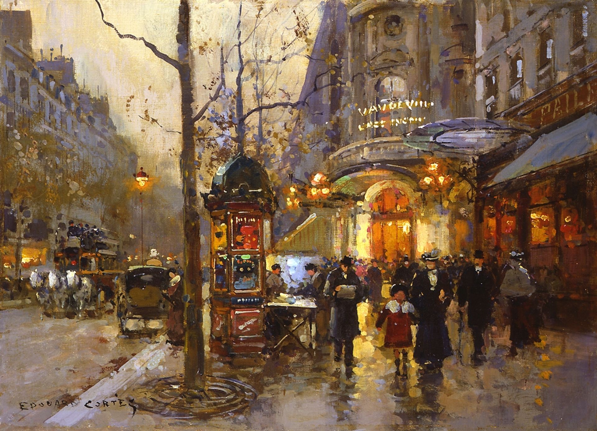 Theatre du Vaudeville by Edouard Cortes