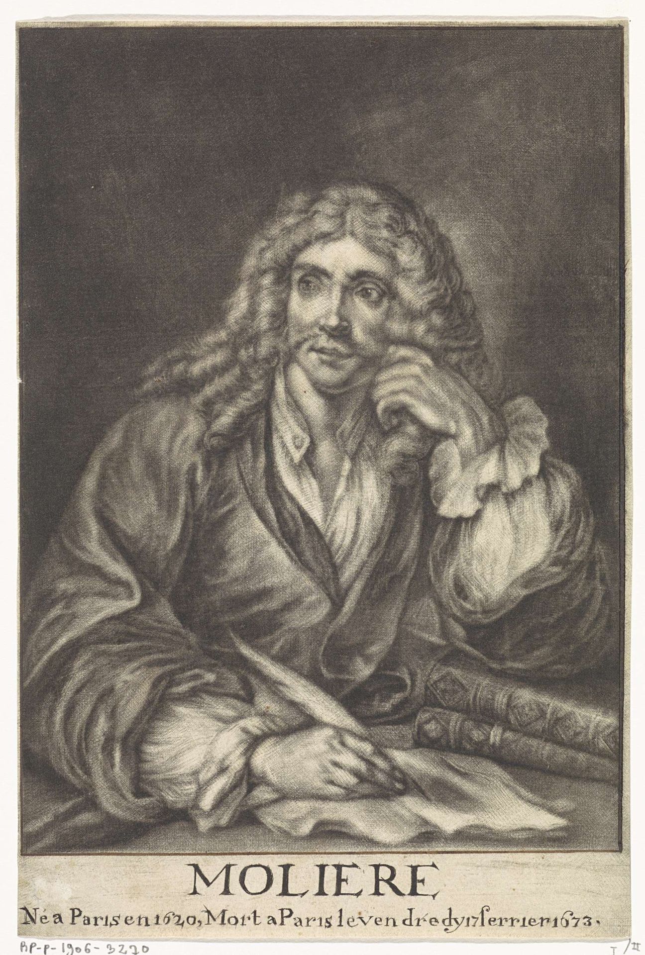 Portret van Jean Baptiste Poquelin de Molière by Johannes de (II) Groot