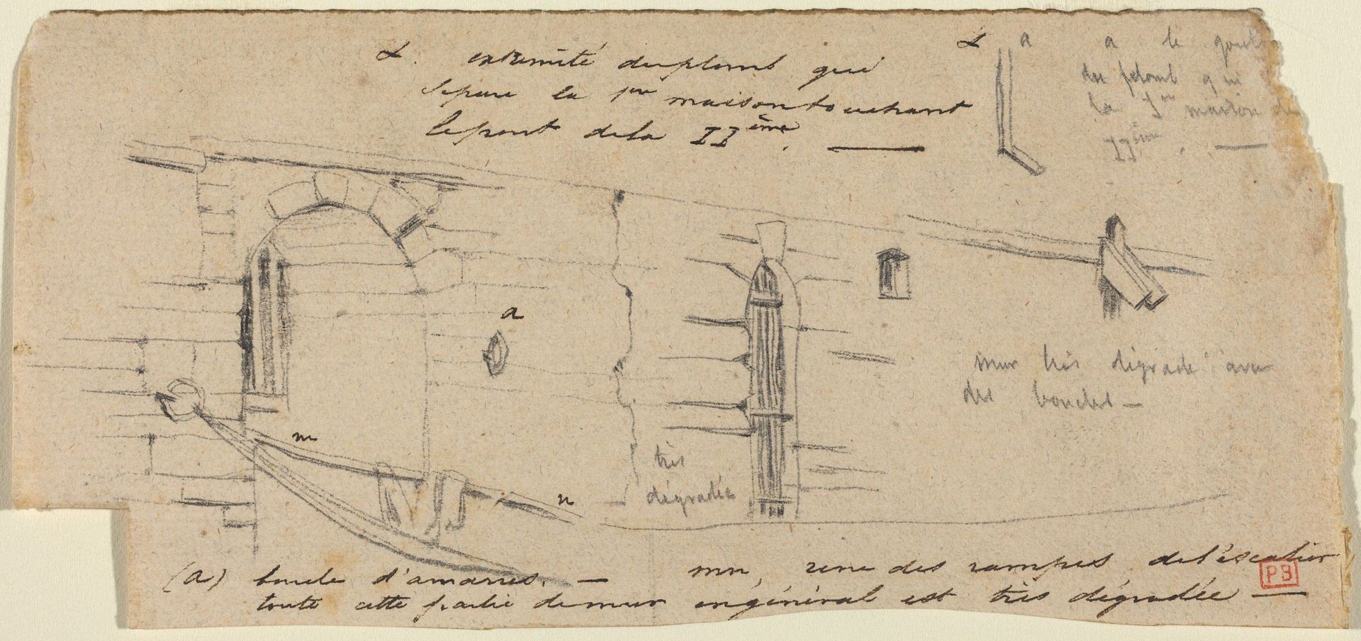 Study for "Le Petit Pont" by Charles Meryon