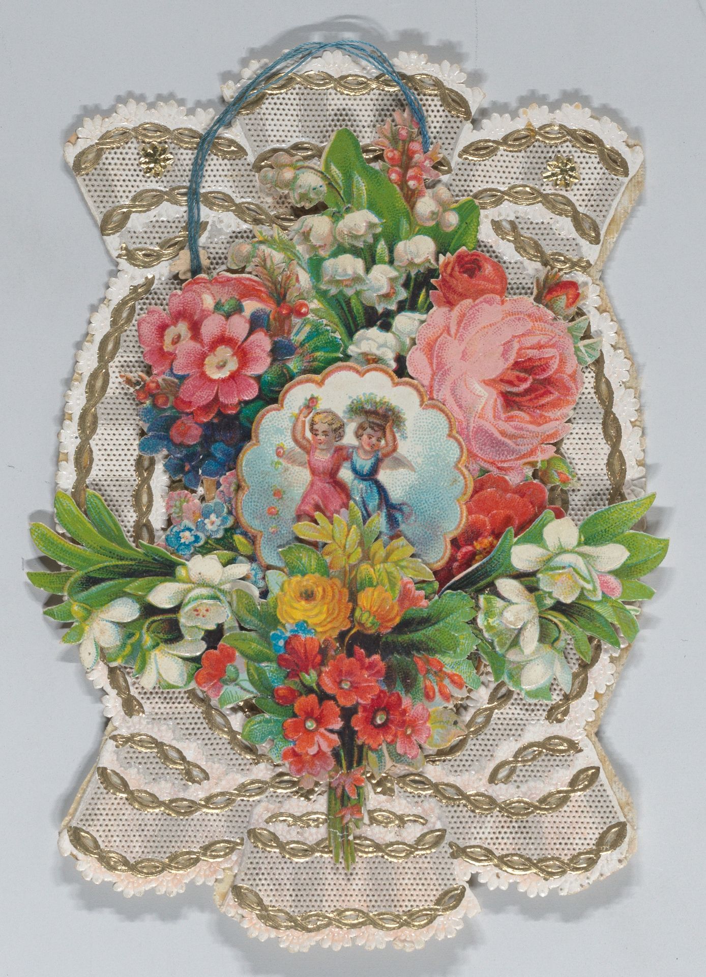 Valentine - Mechanical - cluster of  lace paper, die cuts by Anonymous