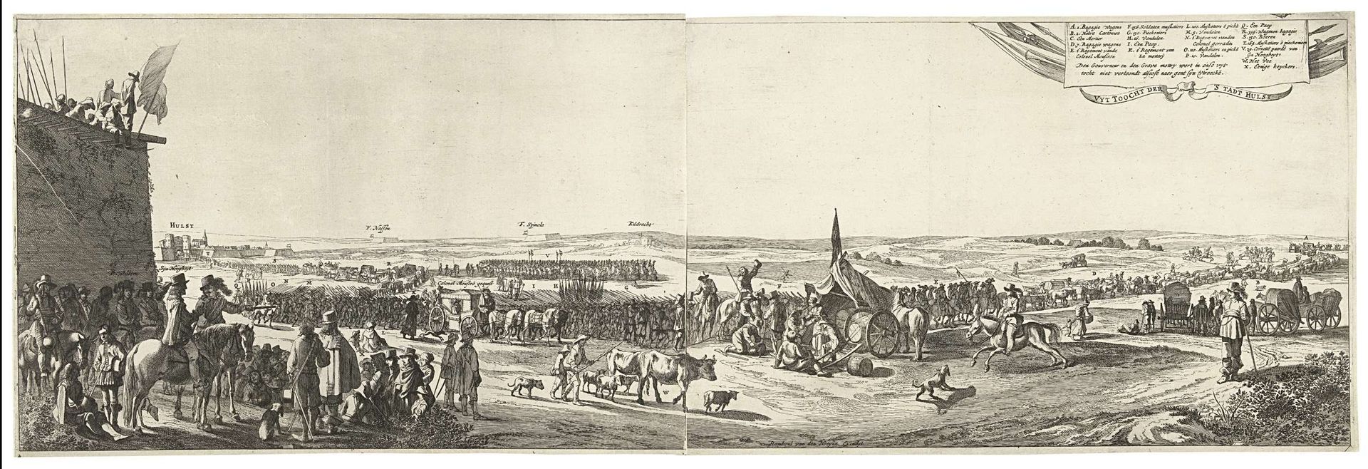 Uittocht van het Spaanse garnizoen uit Hulst, 1645 by Pieter Nolpe