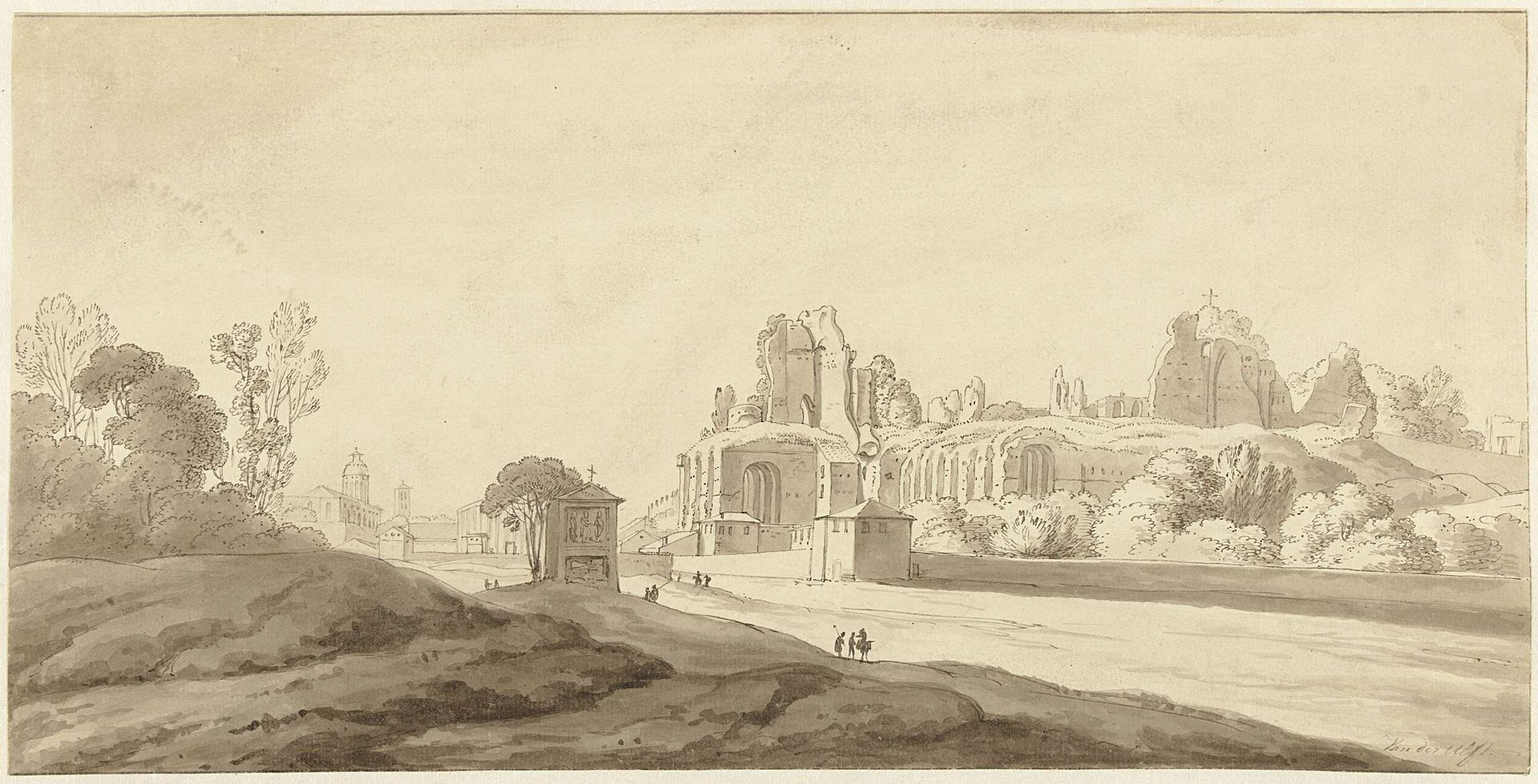 Gezicht op de ruïnes van het paleis op de Palatijn te Rome by Jean Grandjean