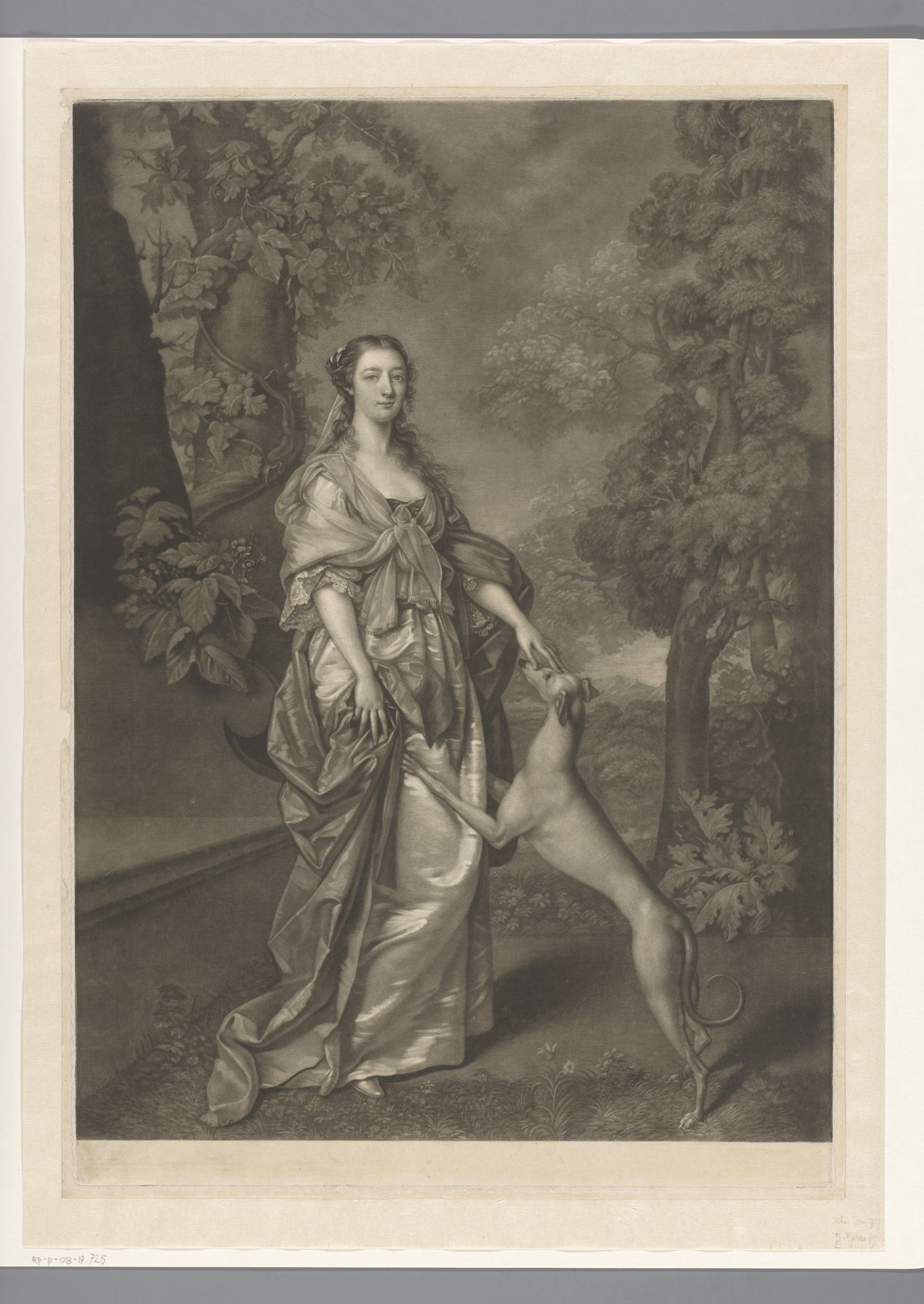 Portret van Elizabeth Gunning, hertogin van Hamilton by John (II) Faber