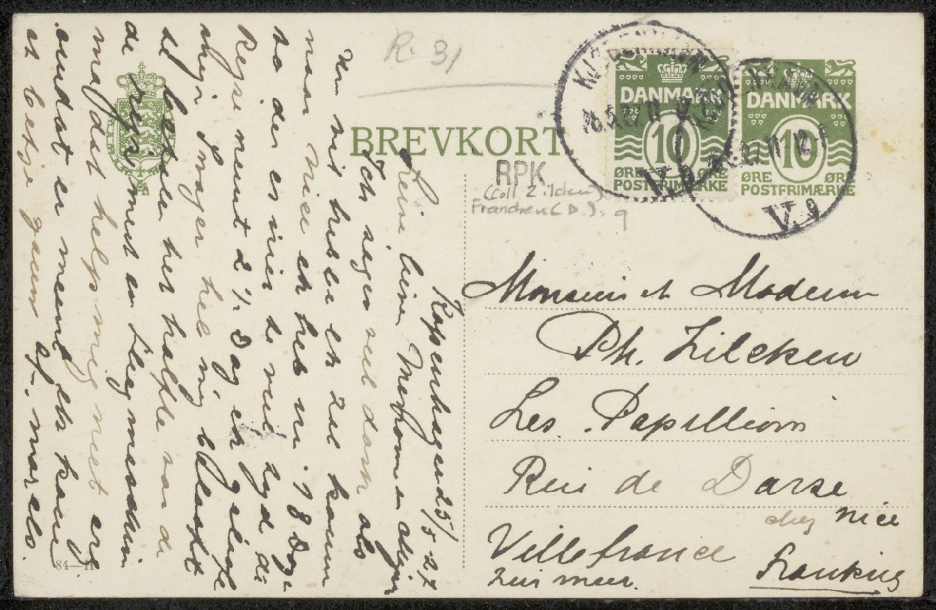 Briefkaart aan Philip Zilcken en Henriette Wilhelmina van Baak by Dagmar Frandsen