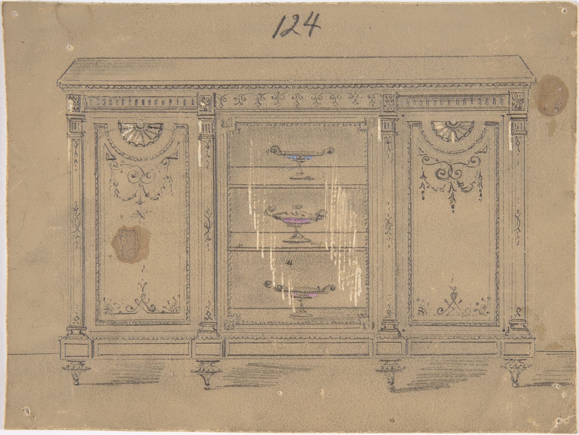 Cabinet Design with Glass Center Door by Anonymous