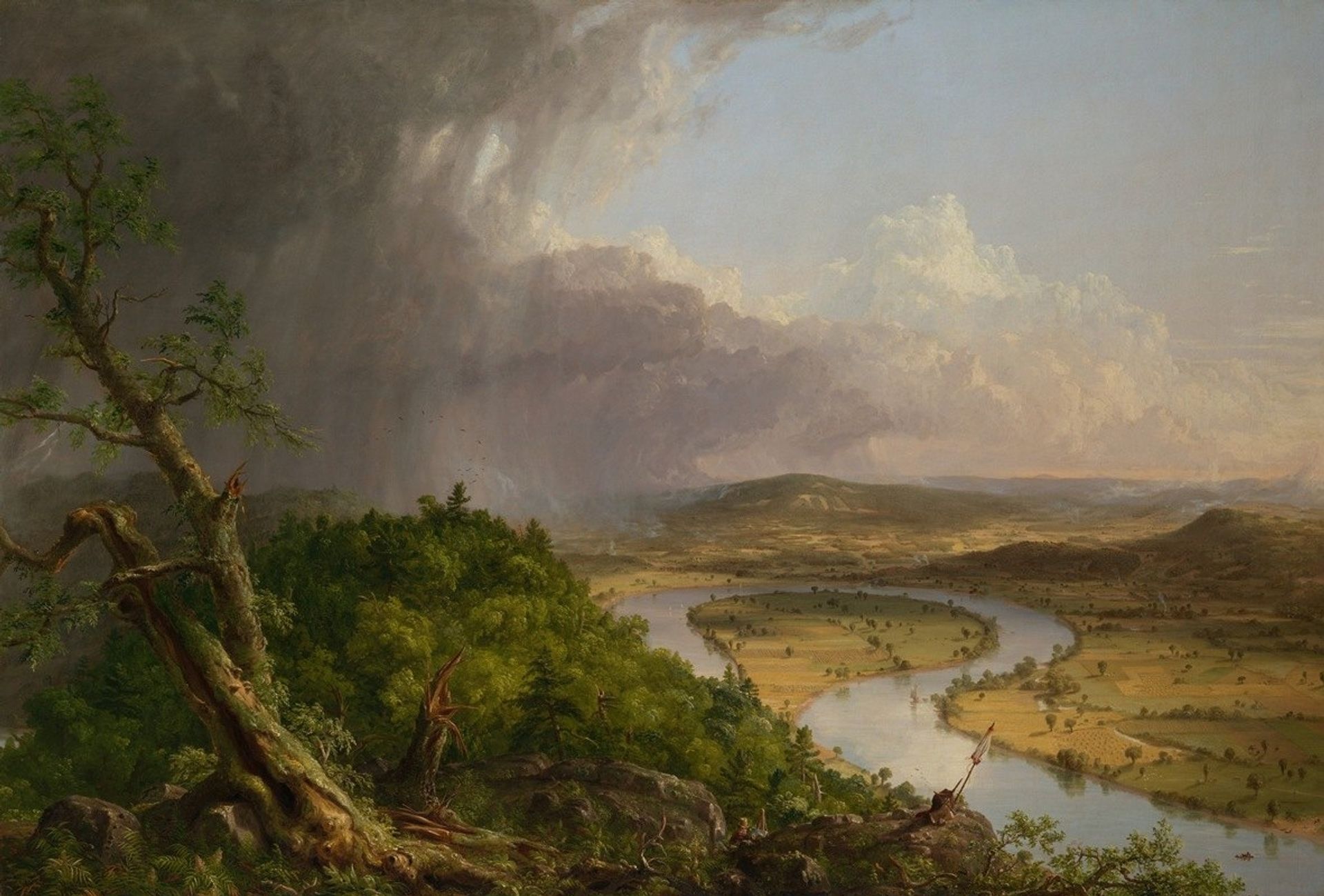 View from Mount Holyoke, Northampton, Massachusetts, after a Thunderstorm—The Oxbow by Thomas Cole