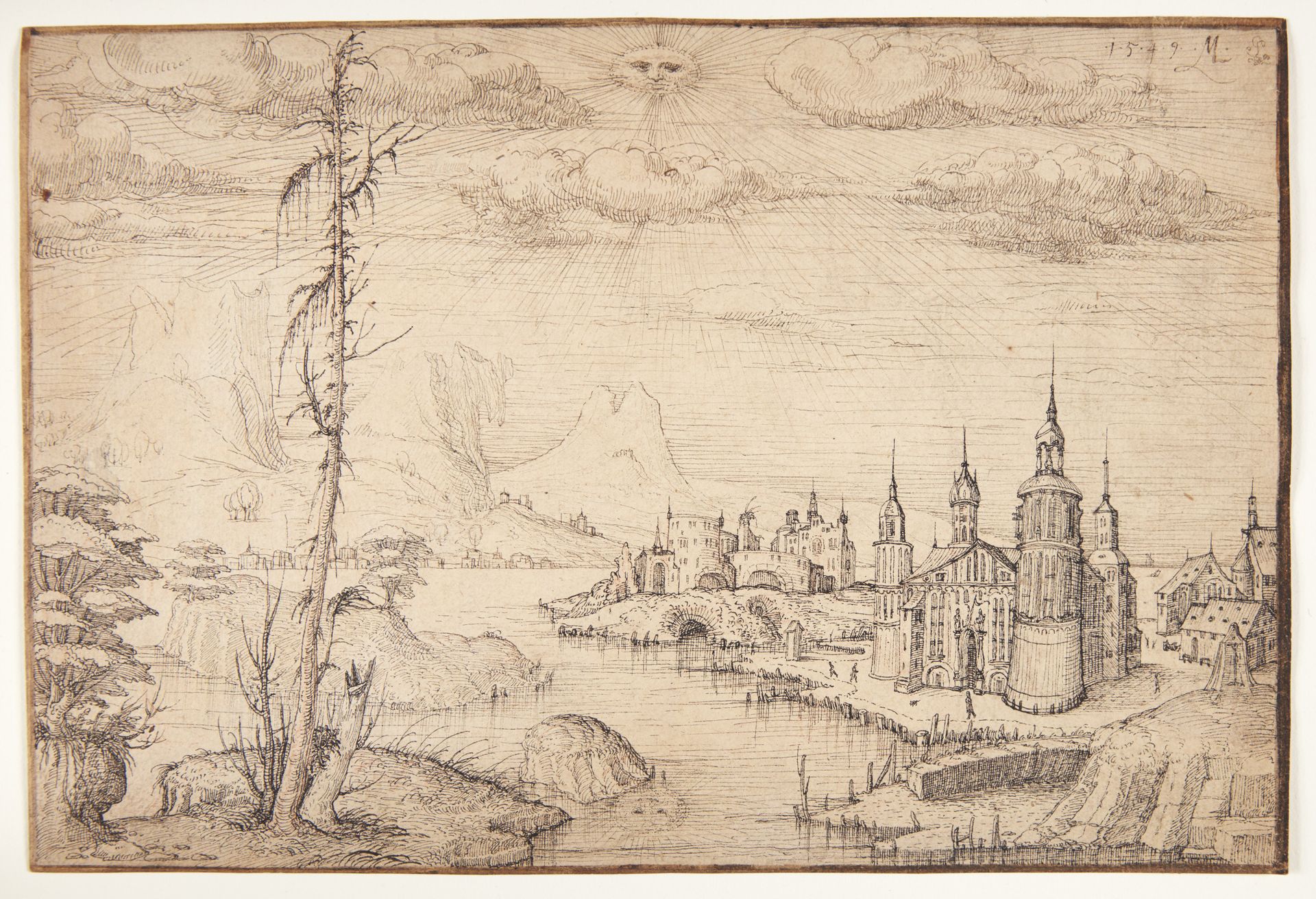 Landscape with a Town by Melchior Lorck