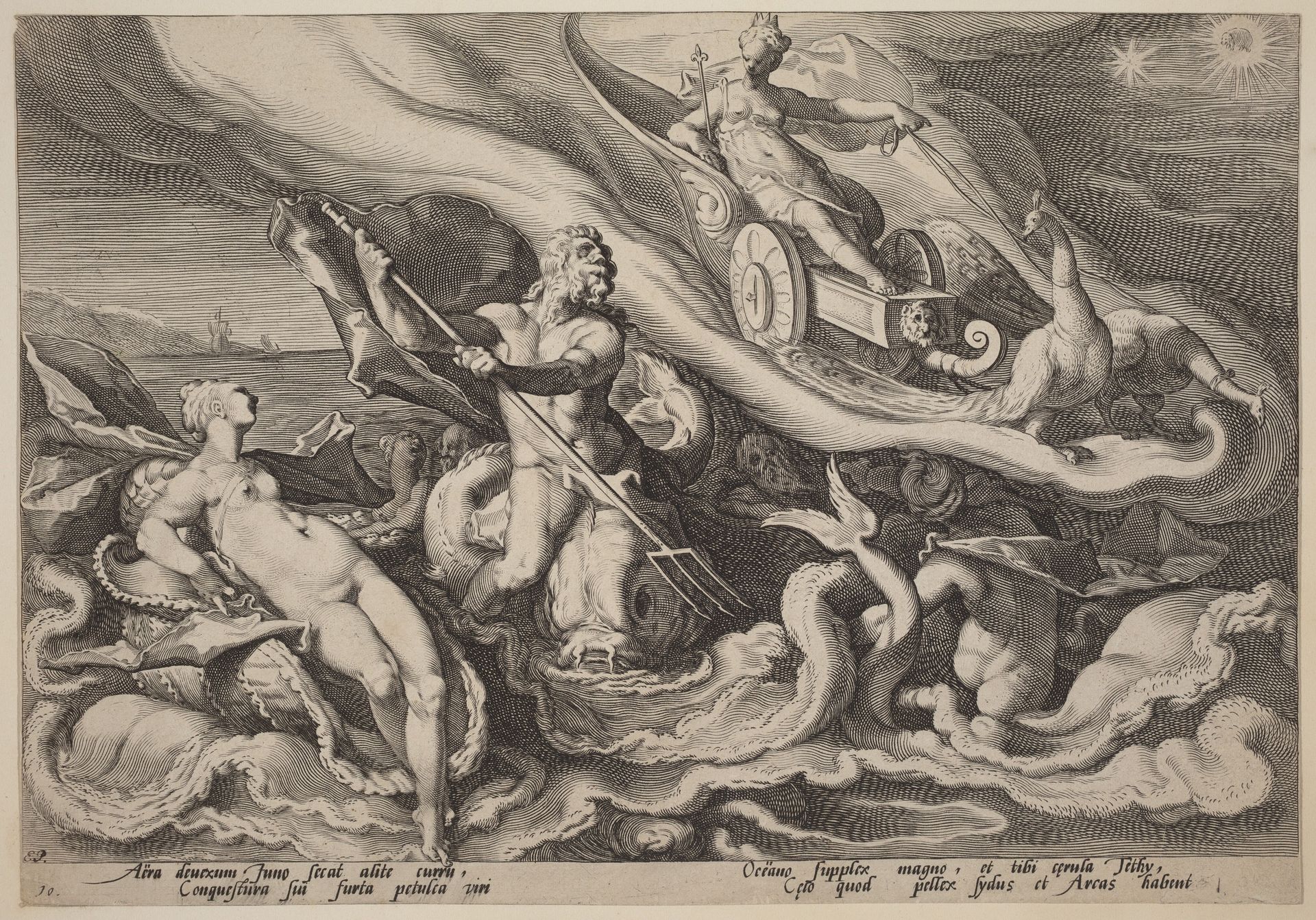Juno Complaining to Oceanus and Tethys about Callisto by Hendrick Goltzius