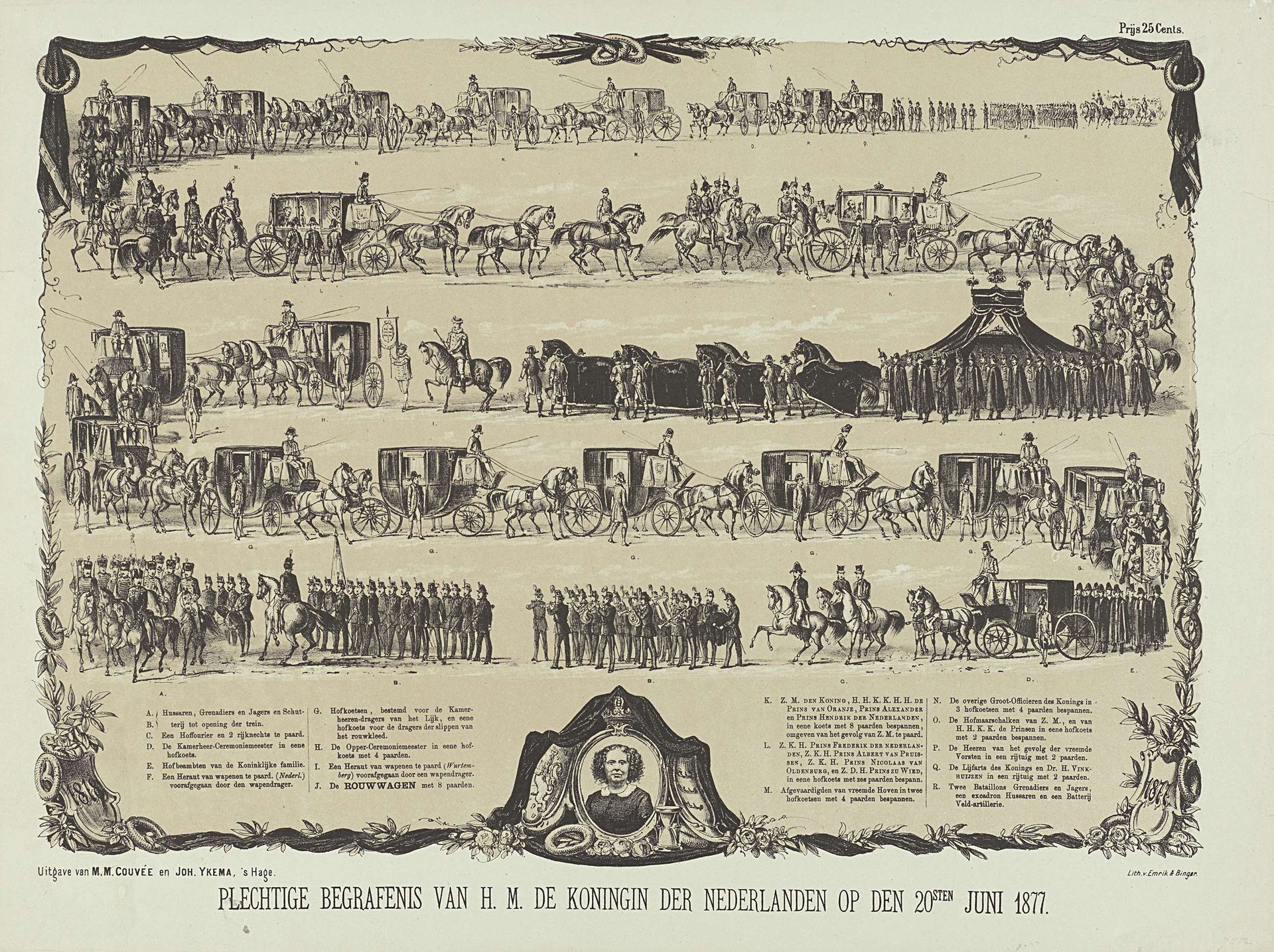 Plechtige begrafenis van H.M. de Koningin der Nederlanden op den 20sten juni 1877 by Anonymous