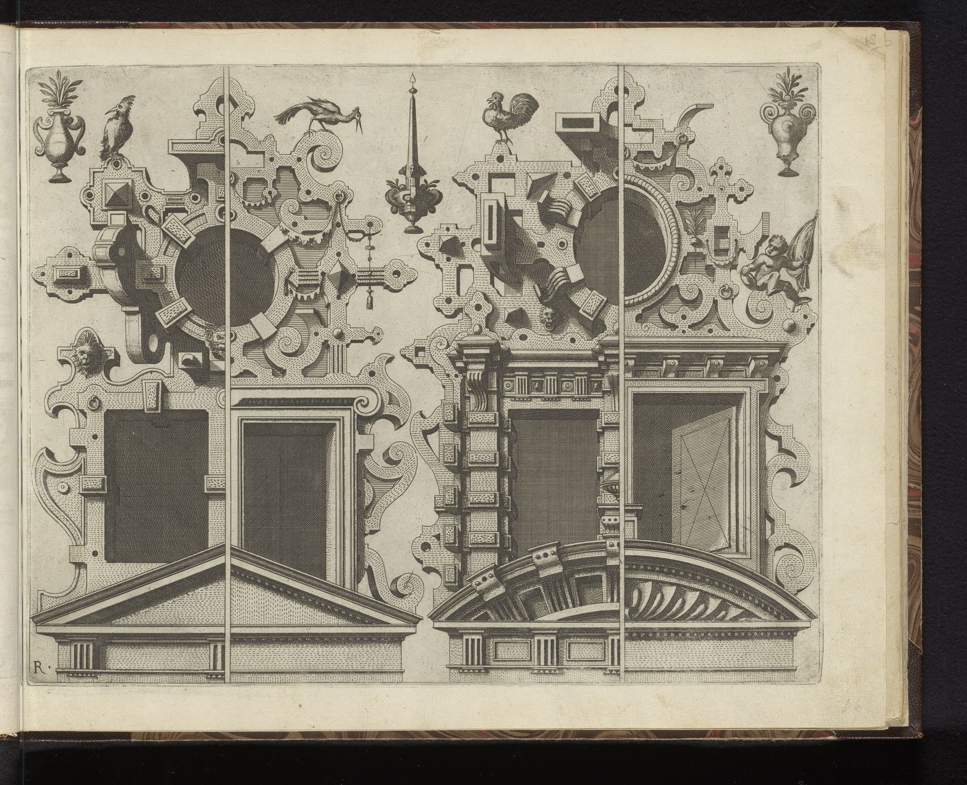 Vier halve lucarnes by Johannes of Lucas van Doetechum