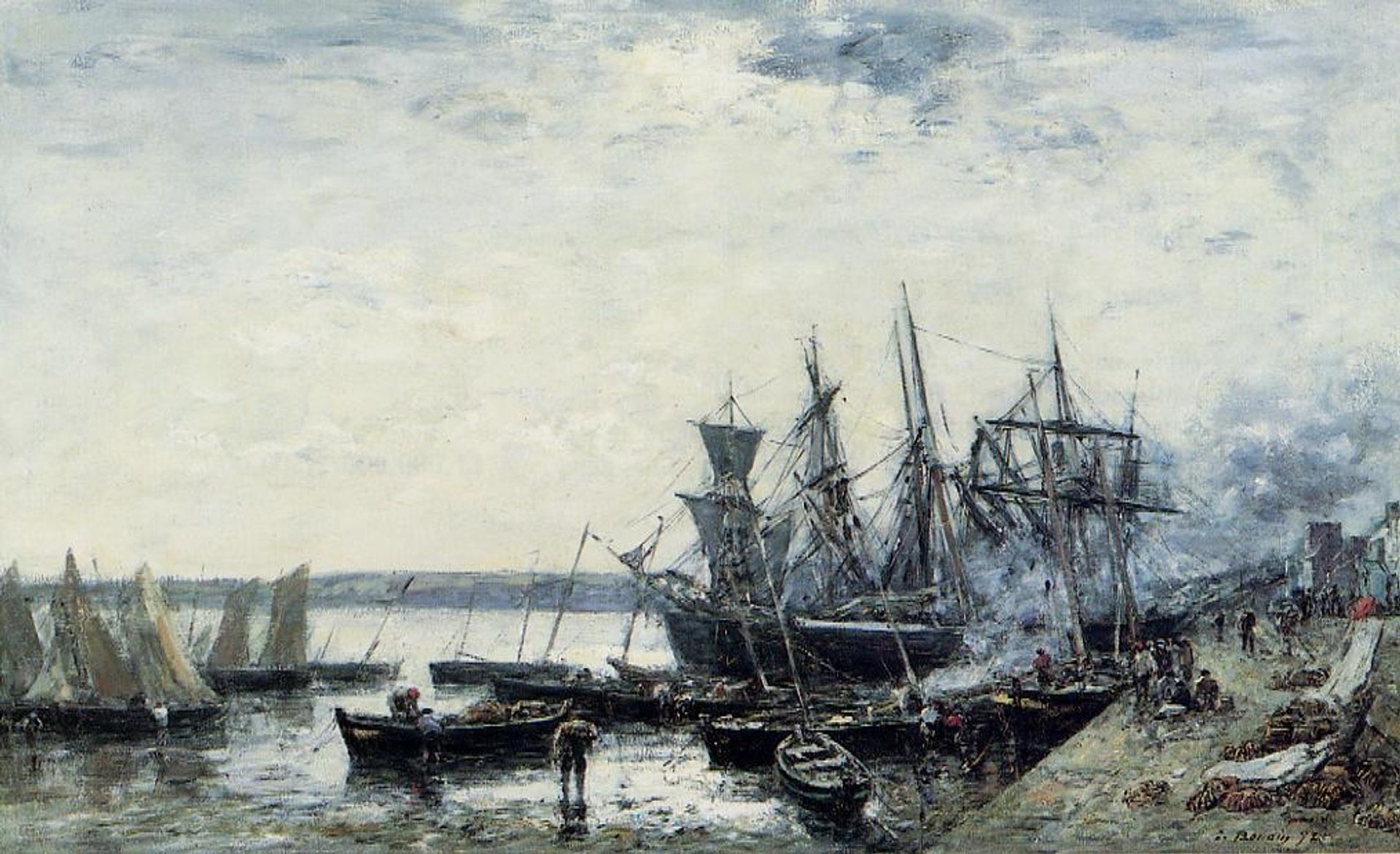 Camaret, the Port by Eugène Boudin