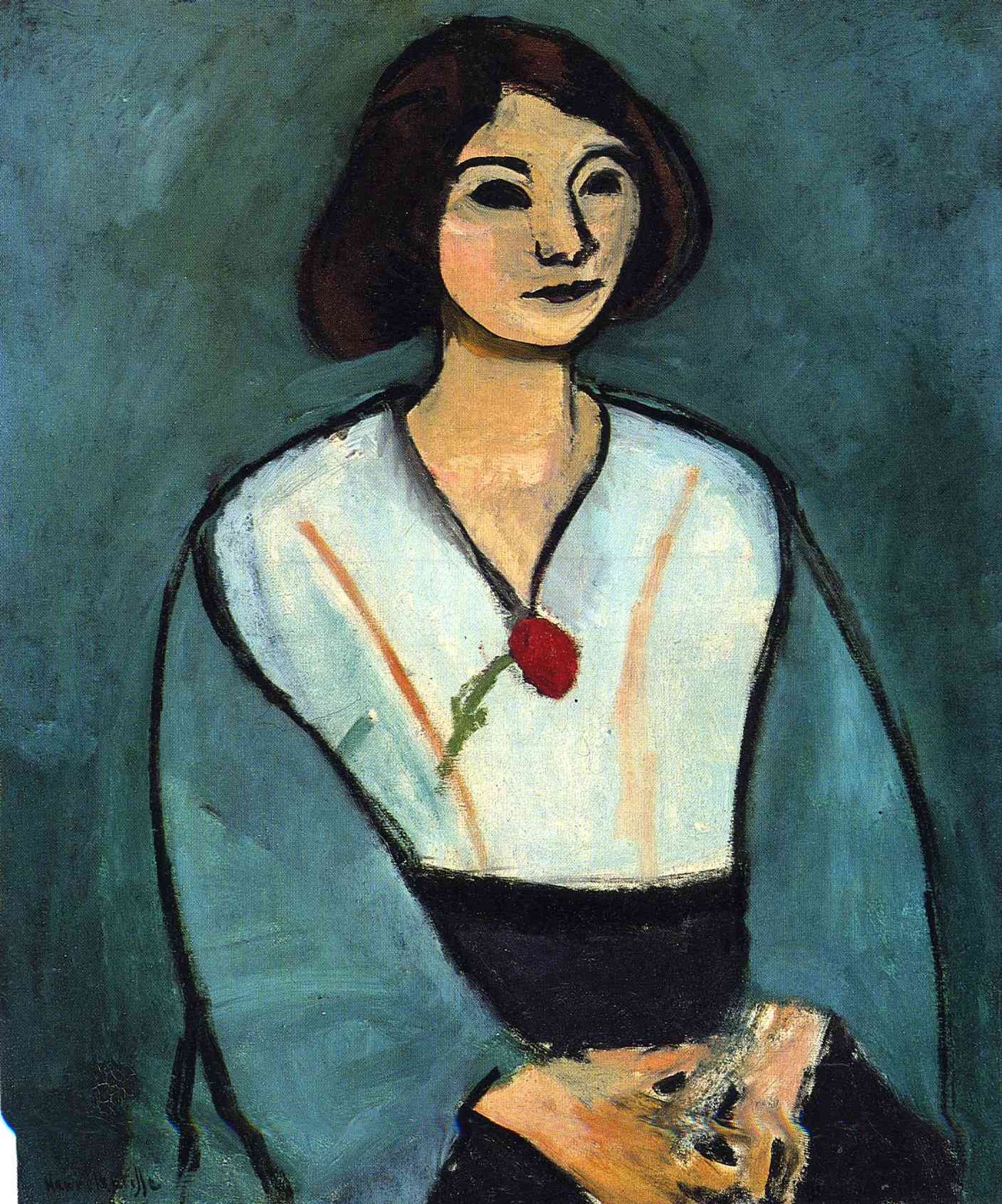 Woman in Green with a Carnation by Henri Matisse