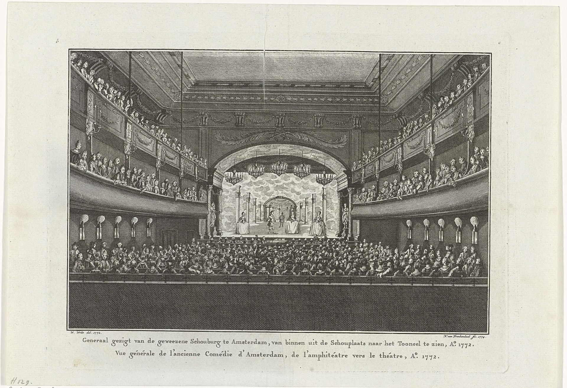 Interieur van de schouwburg te Amsterdam by Nicolaas van Frankendaal