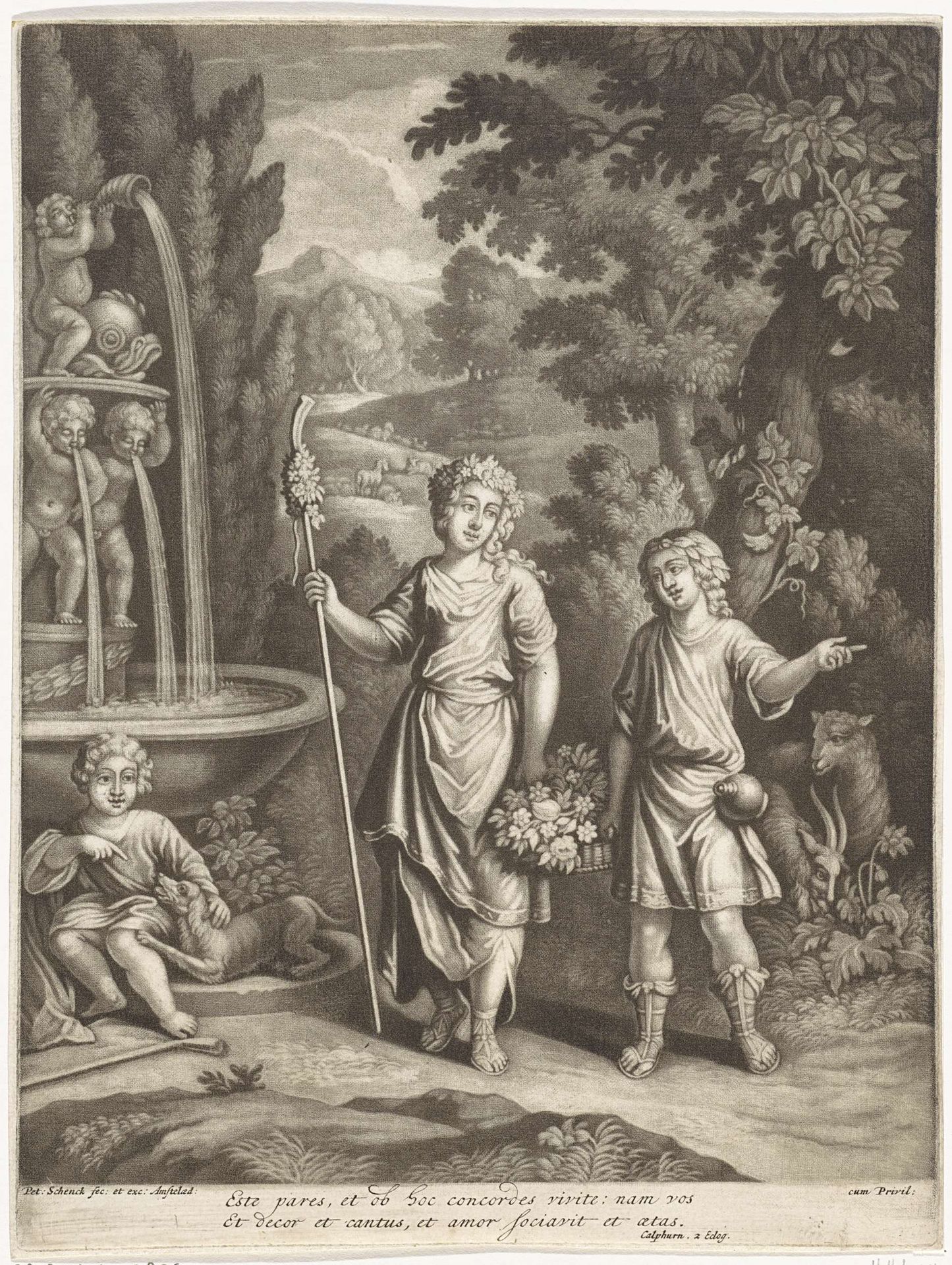 Coridon en Silvia by Pieter Schenk