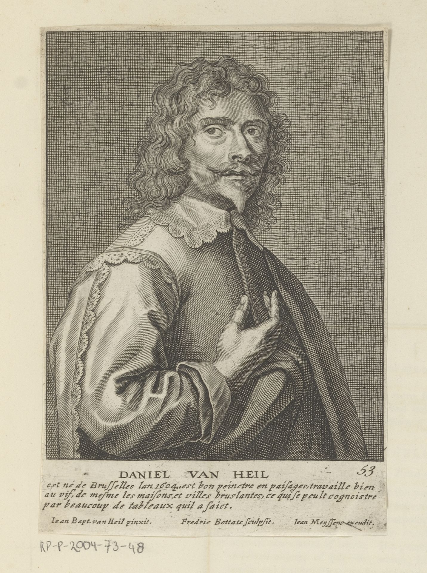 Portret van Daniël van Heil by Frederik (I) Bouttats