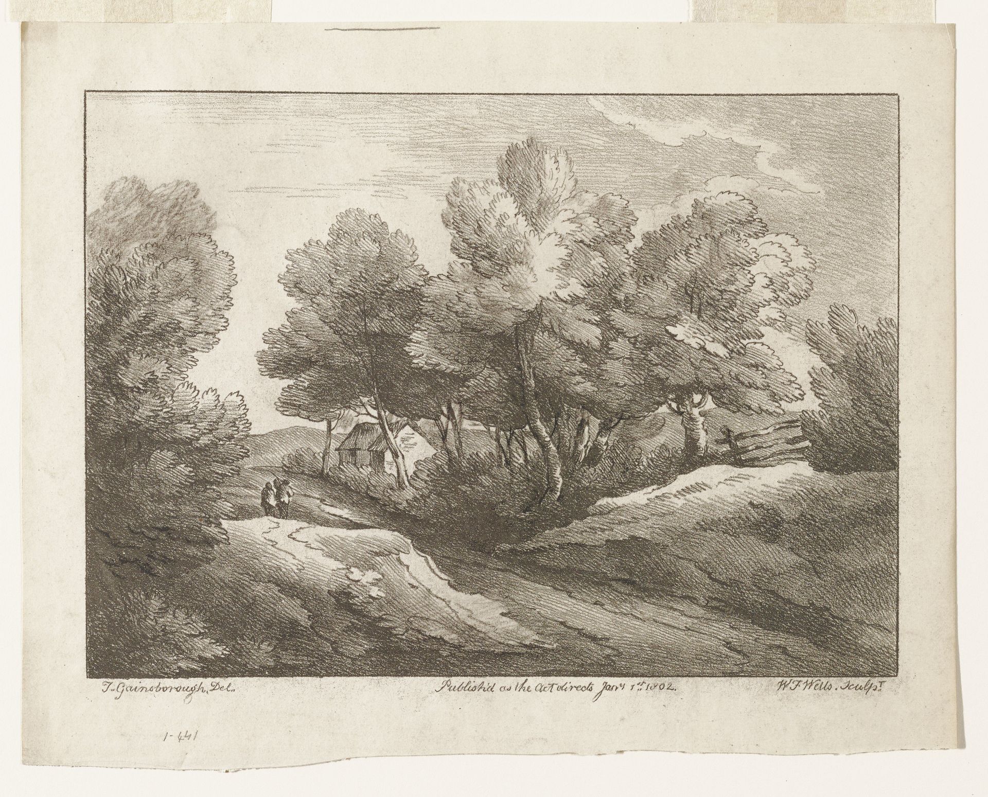 Untitled (Cottage and trees) by William Frederick Wells