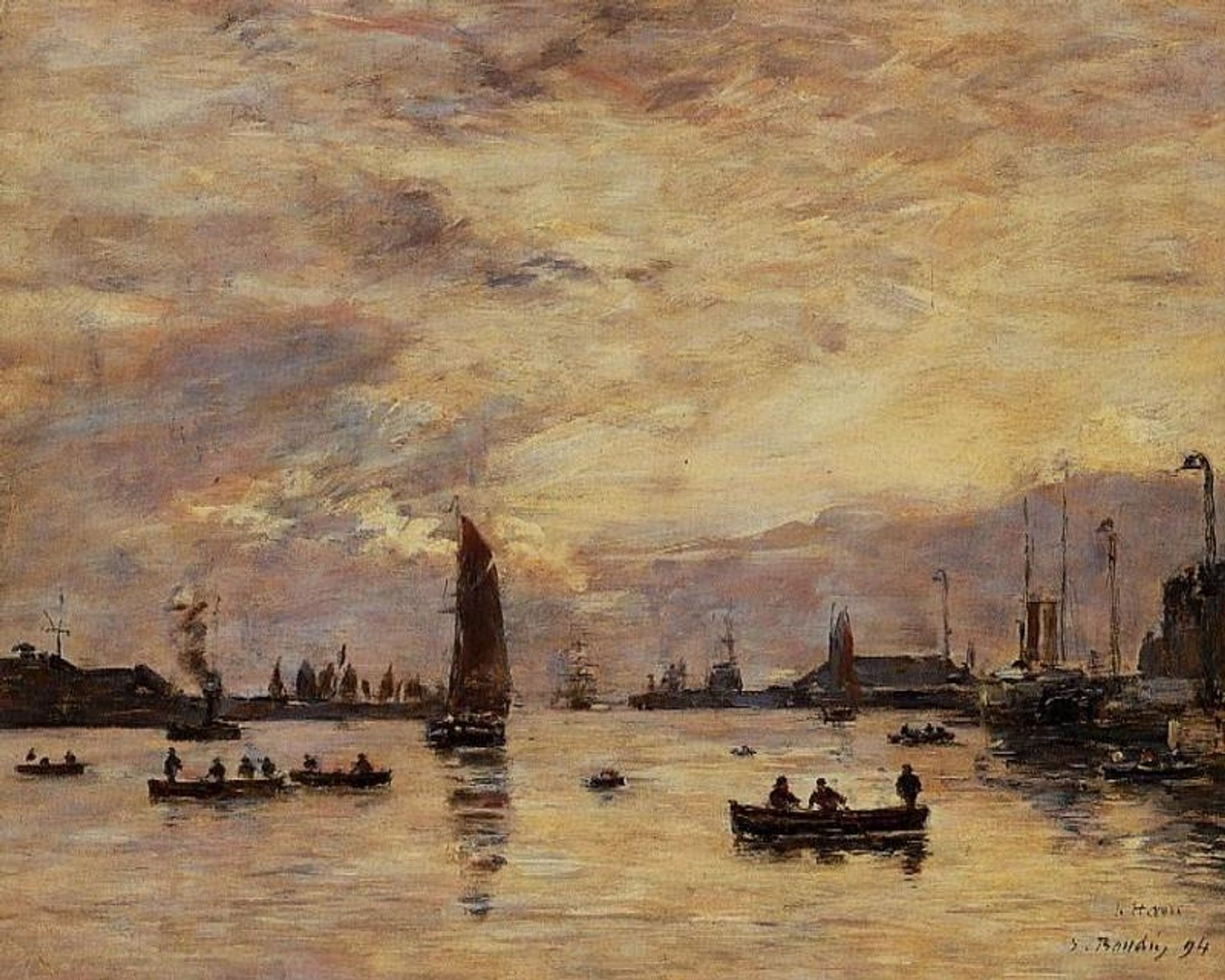 Le Havre. Avent Port. by Eugène Boudin