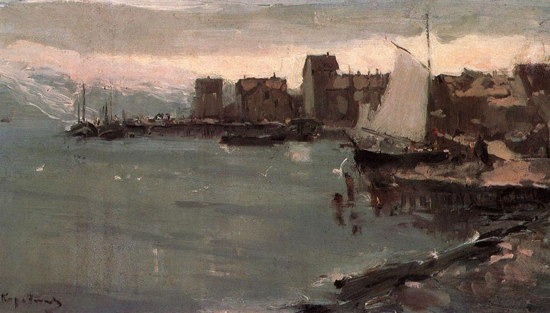 Harbor in Norway by Konstantin Alexeevich Korovin