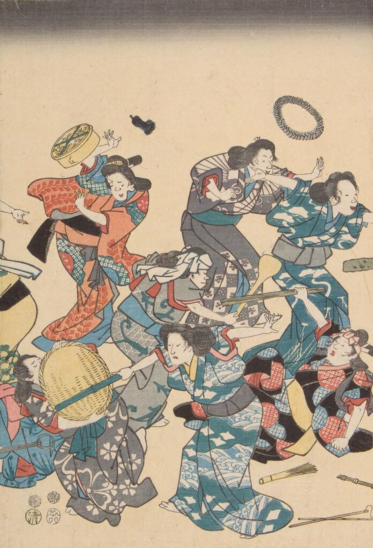 Beating the Second Wife According to the Old Custom by Utagawa Hiroshige