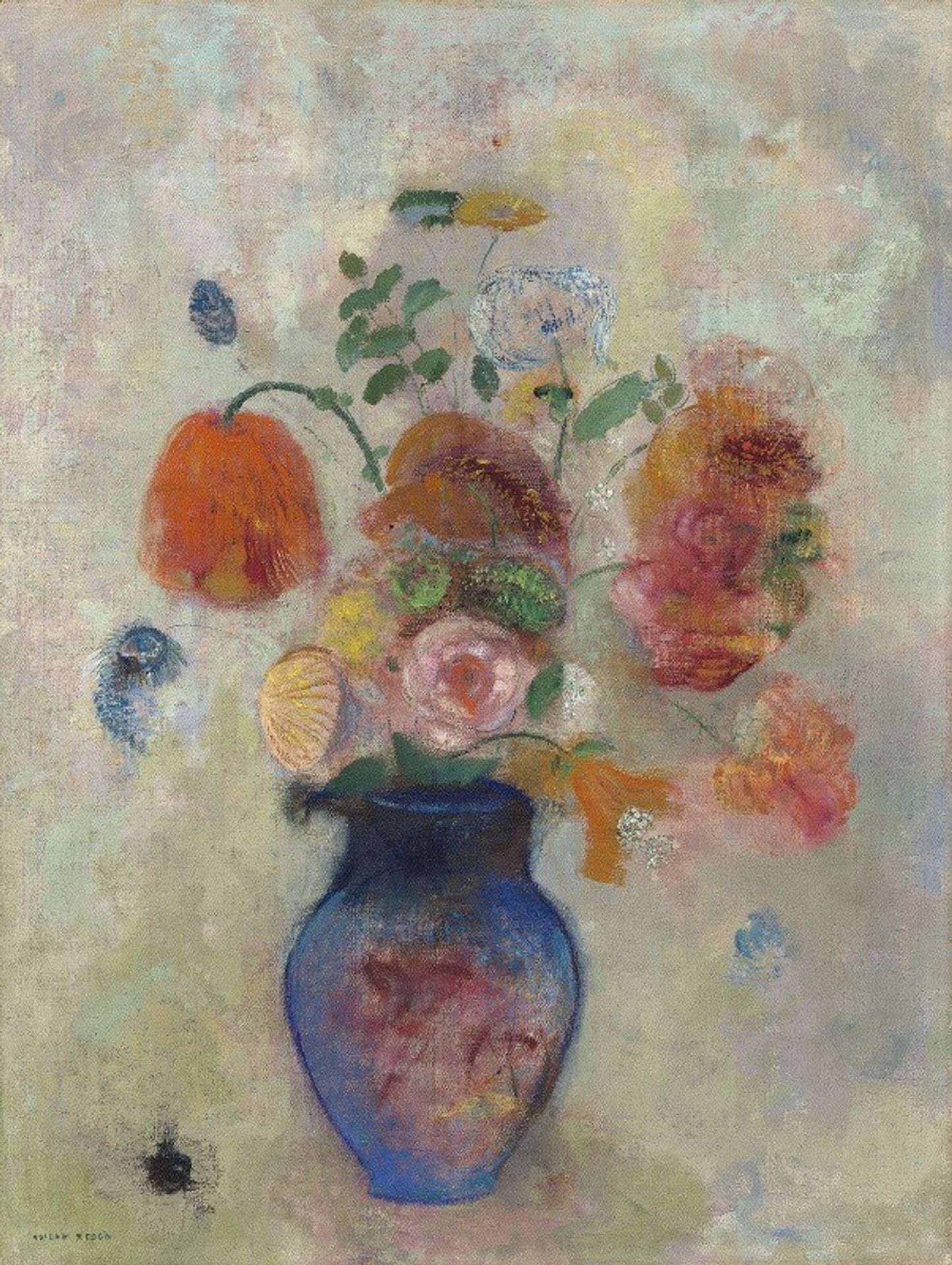 Large Vase with Flowers by Odilon Redon
