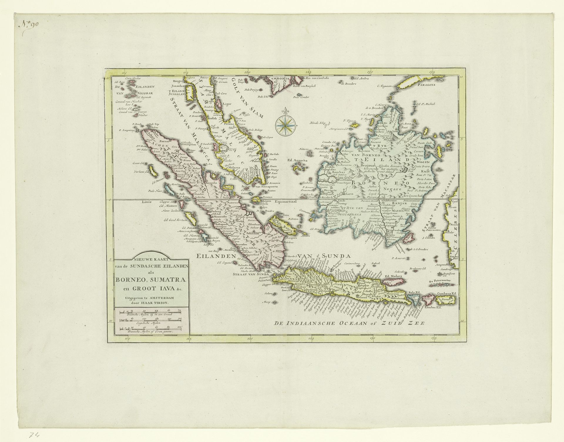 Kaart van de Indonesische archipel by Isaak Tirion