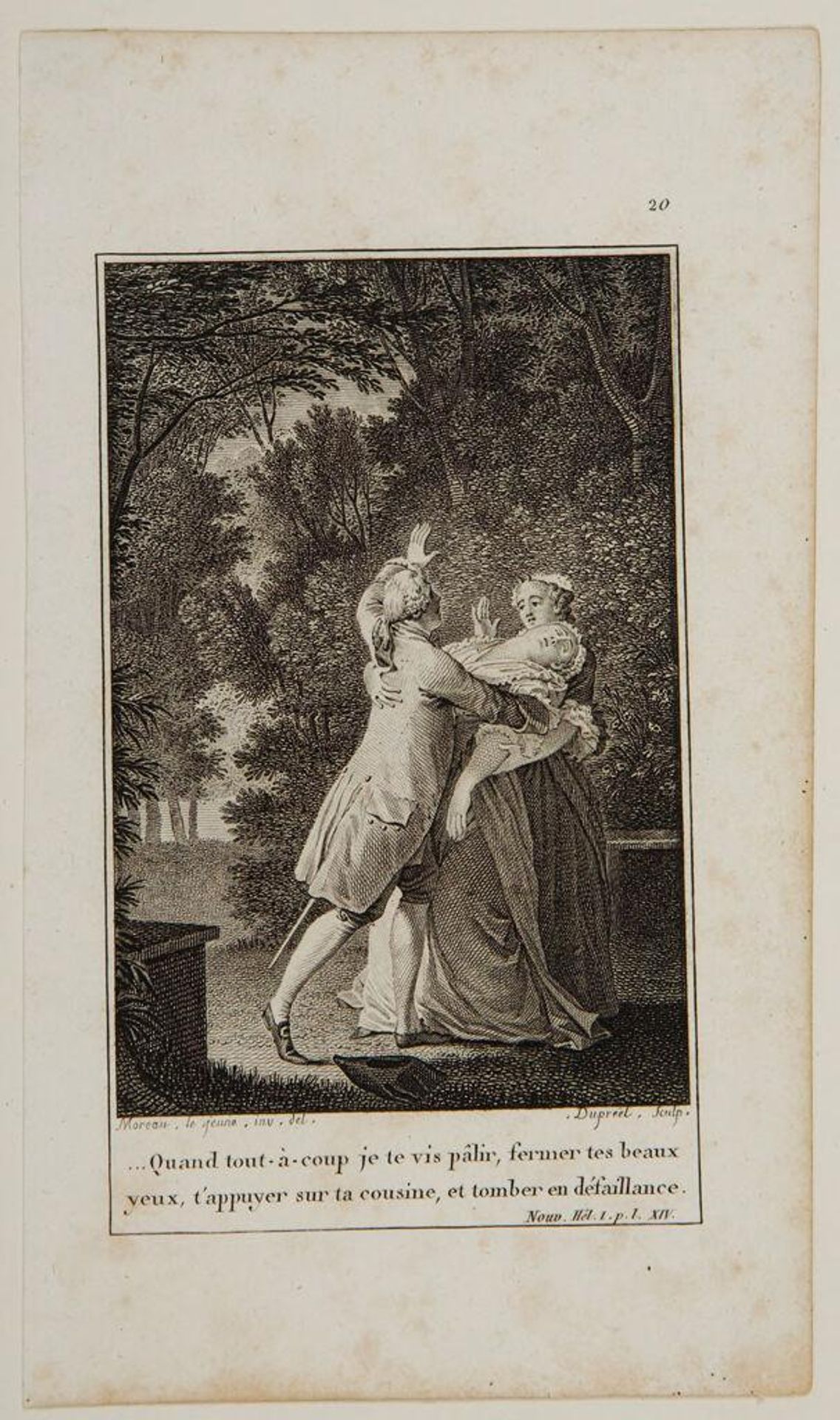 All of a sudden, I saw you turn pale, your eyes closed, and you leaned on your cousin and fainted. by Jean Baptiste Michel DuprÃ©el