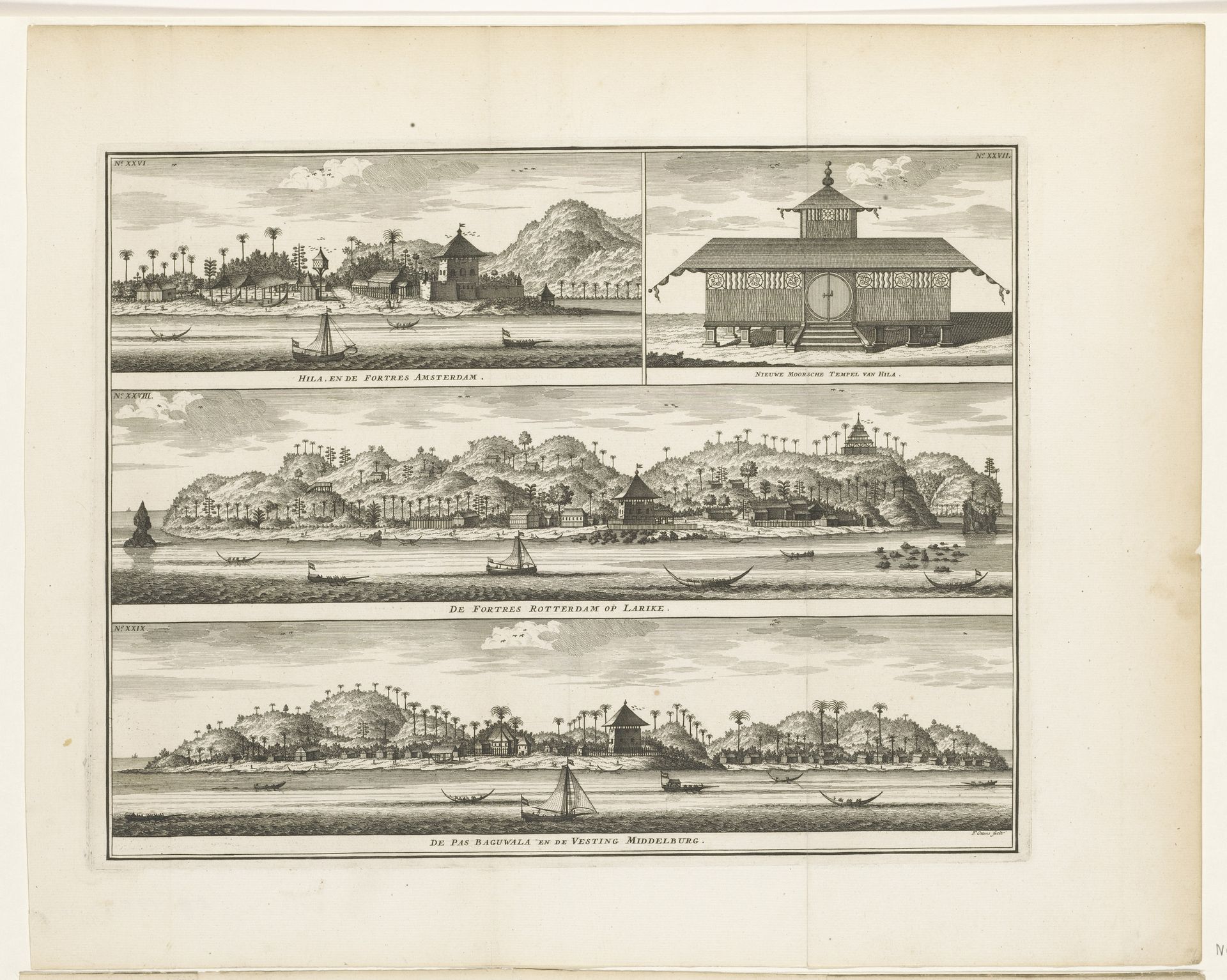 Drie vestingen op Ambon by Frederik Ottens