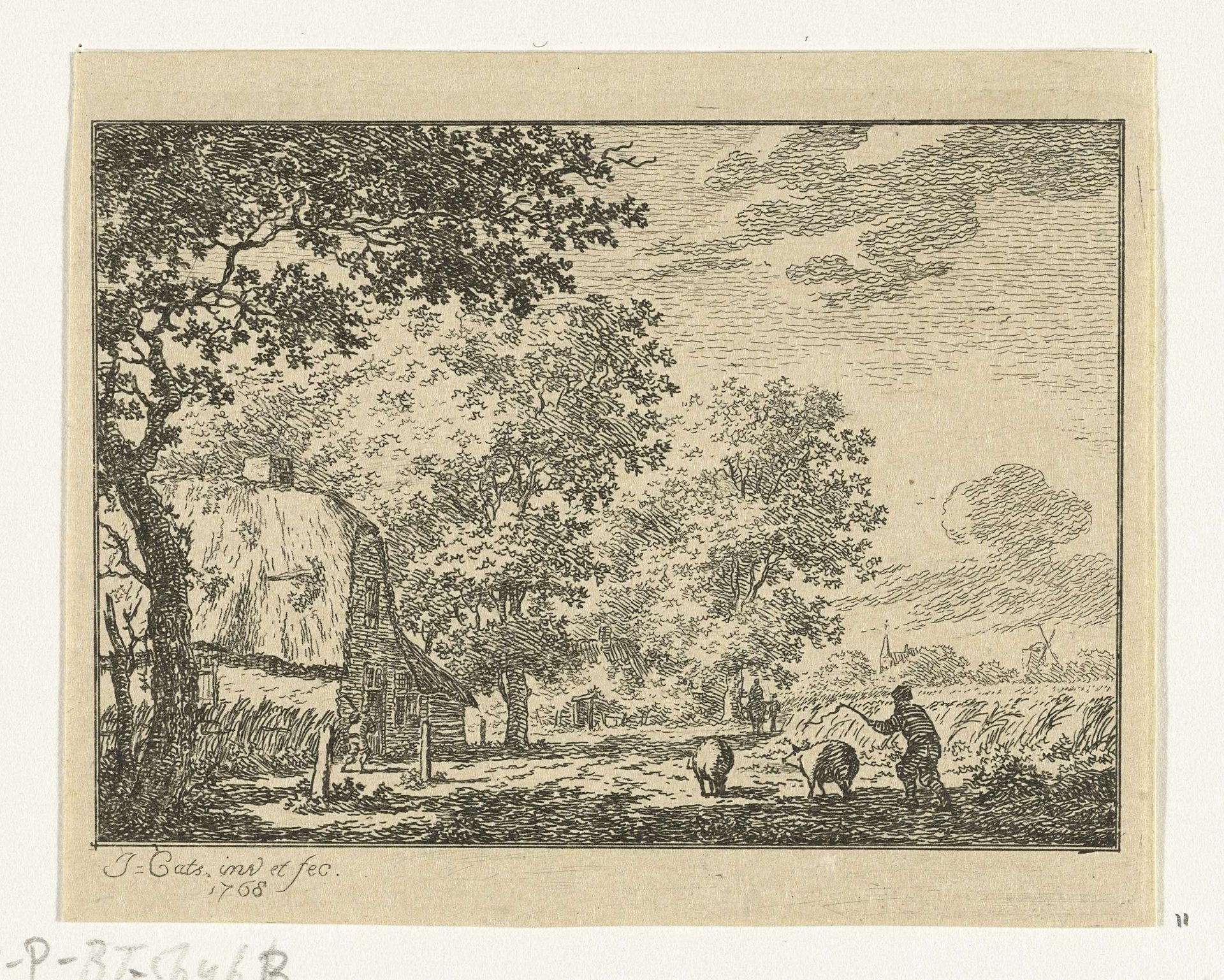 Landschap met varkenshoeder by Jacob Cats