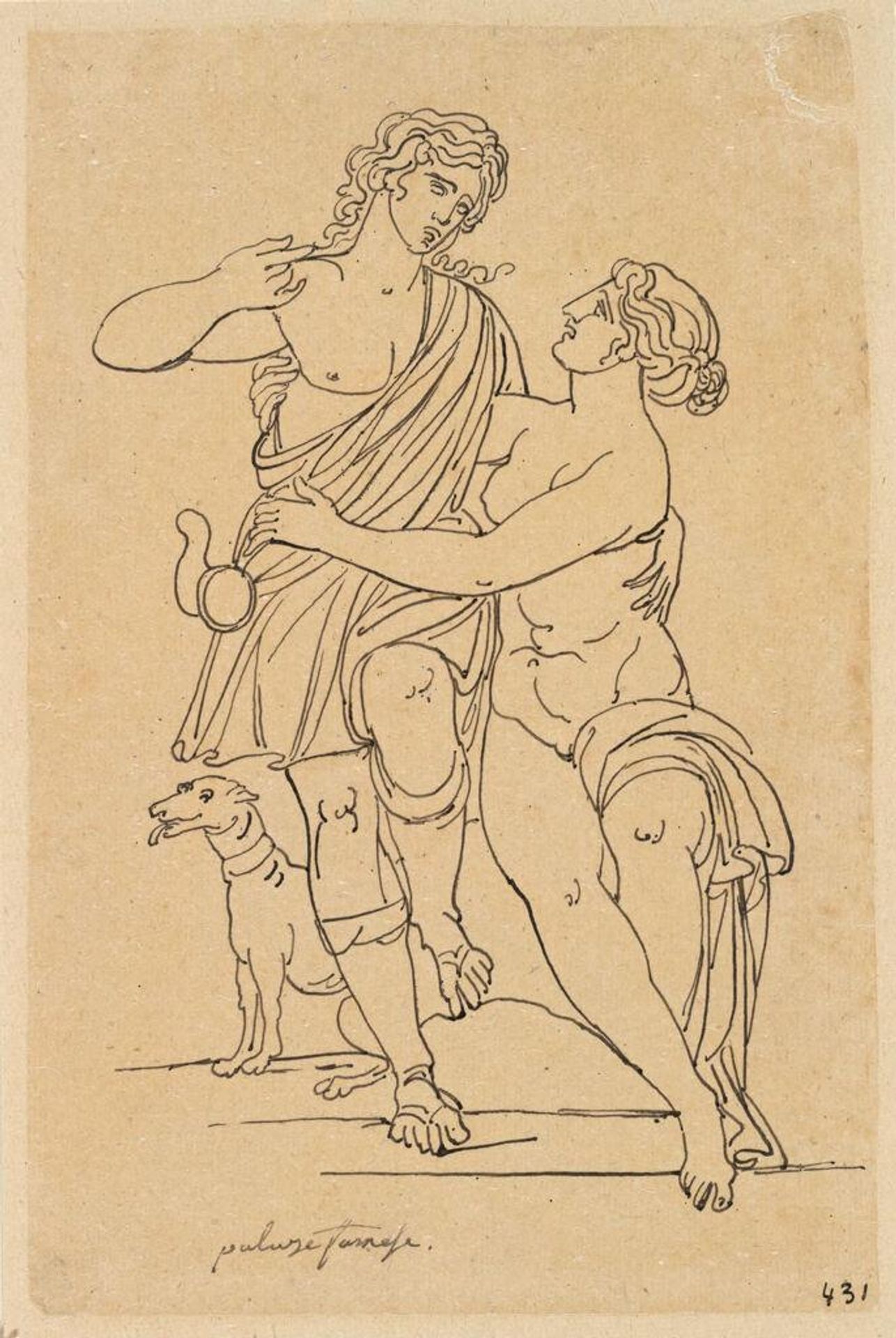 Venus and Adonis Embracing by Jacques-Louis David