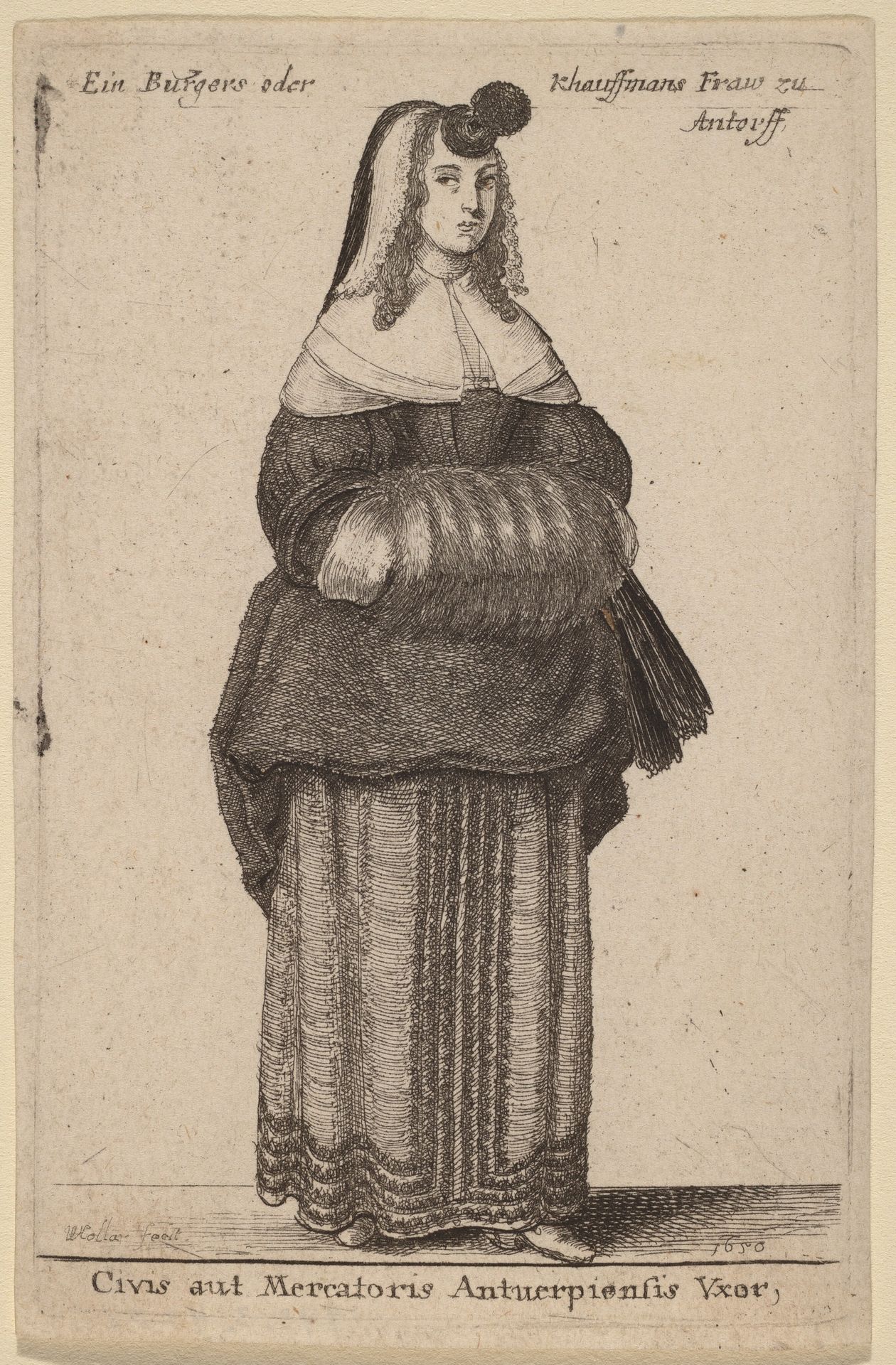 Ciuis aut Mercatoris Antuerpiensis Vxor by Wenceslaus Hollar