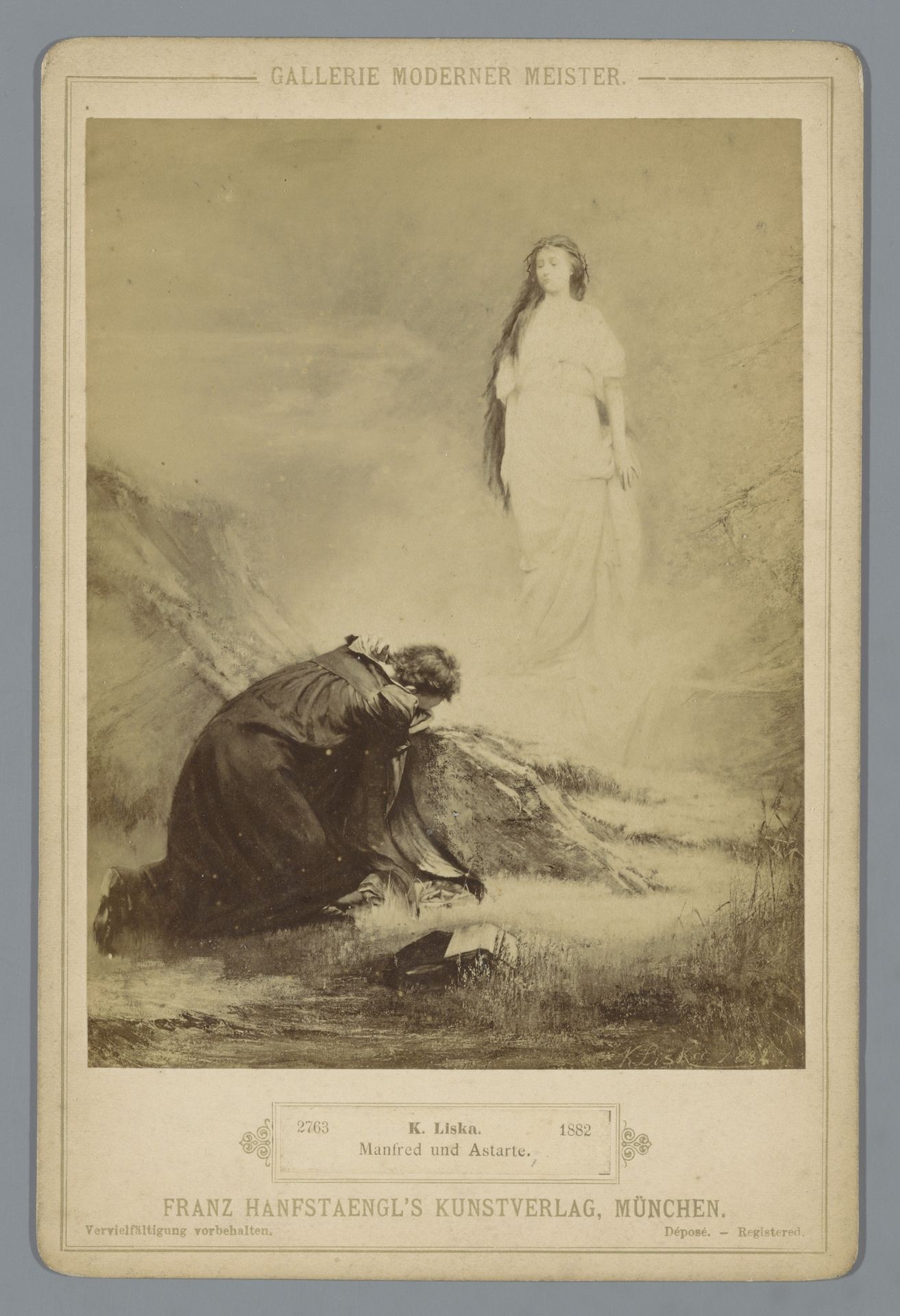 Fotoreproductie van een schilderij van Manfred en Astarte by Anonymous