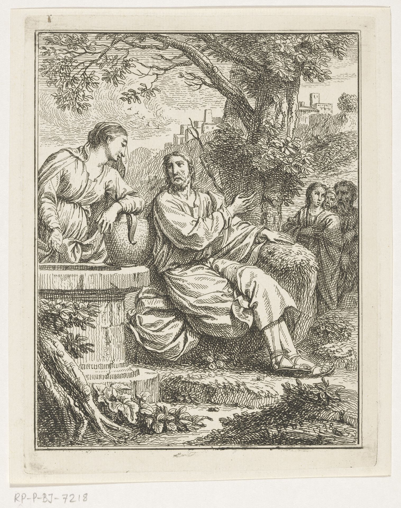 Christus in gesprek met de Samaritaanse vrouw by Louis Fabritius Dubourg