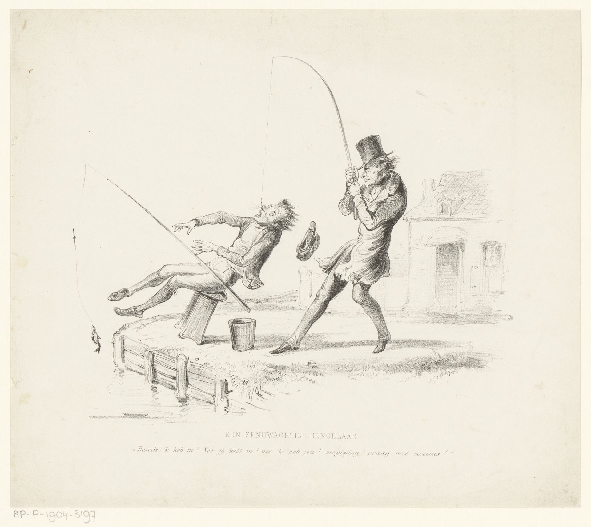 Visser slaat man aan de haak by Alexander Ver Huell