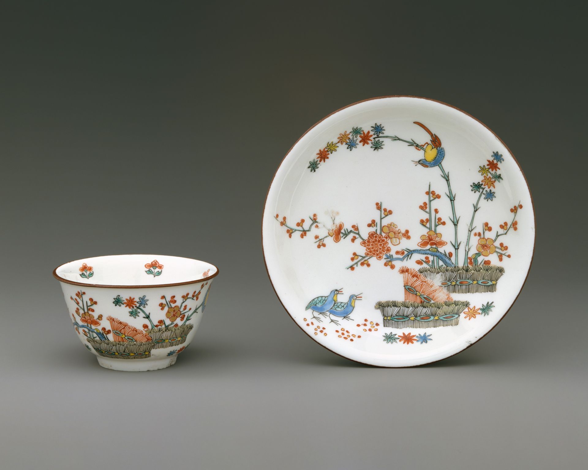 Teabowl and saucer by Meissen Manufactory