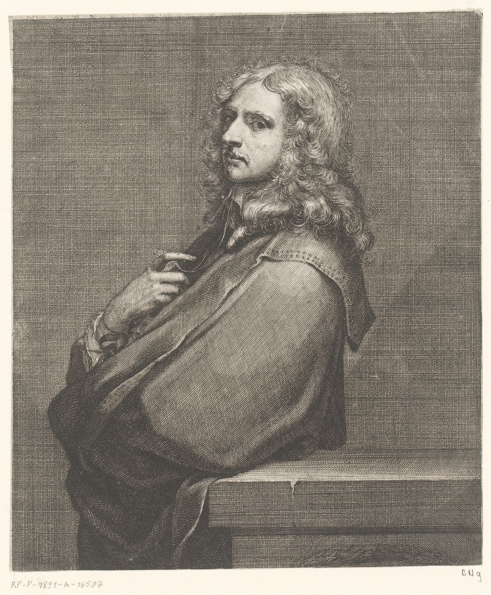 Portret van Louis du Guernier by Samuel Bernard