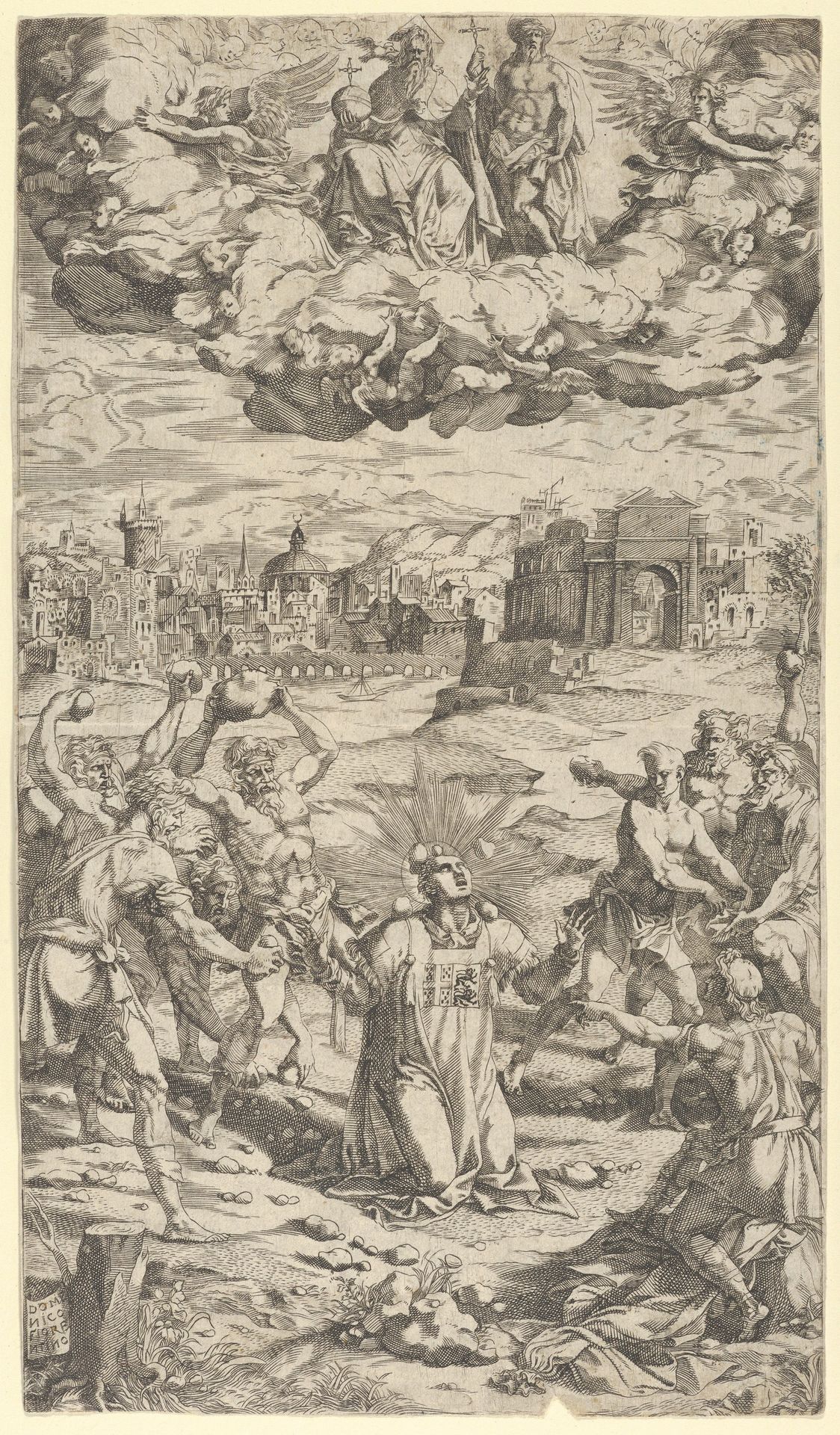 The Stoning of Saint Stephen by Domenico del Barbiere